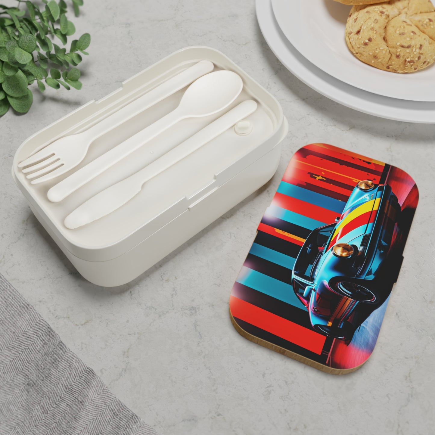 Bento Lunch Box Macro American Flag Porsche 3