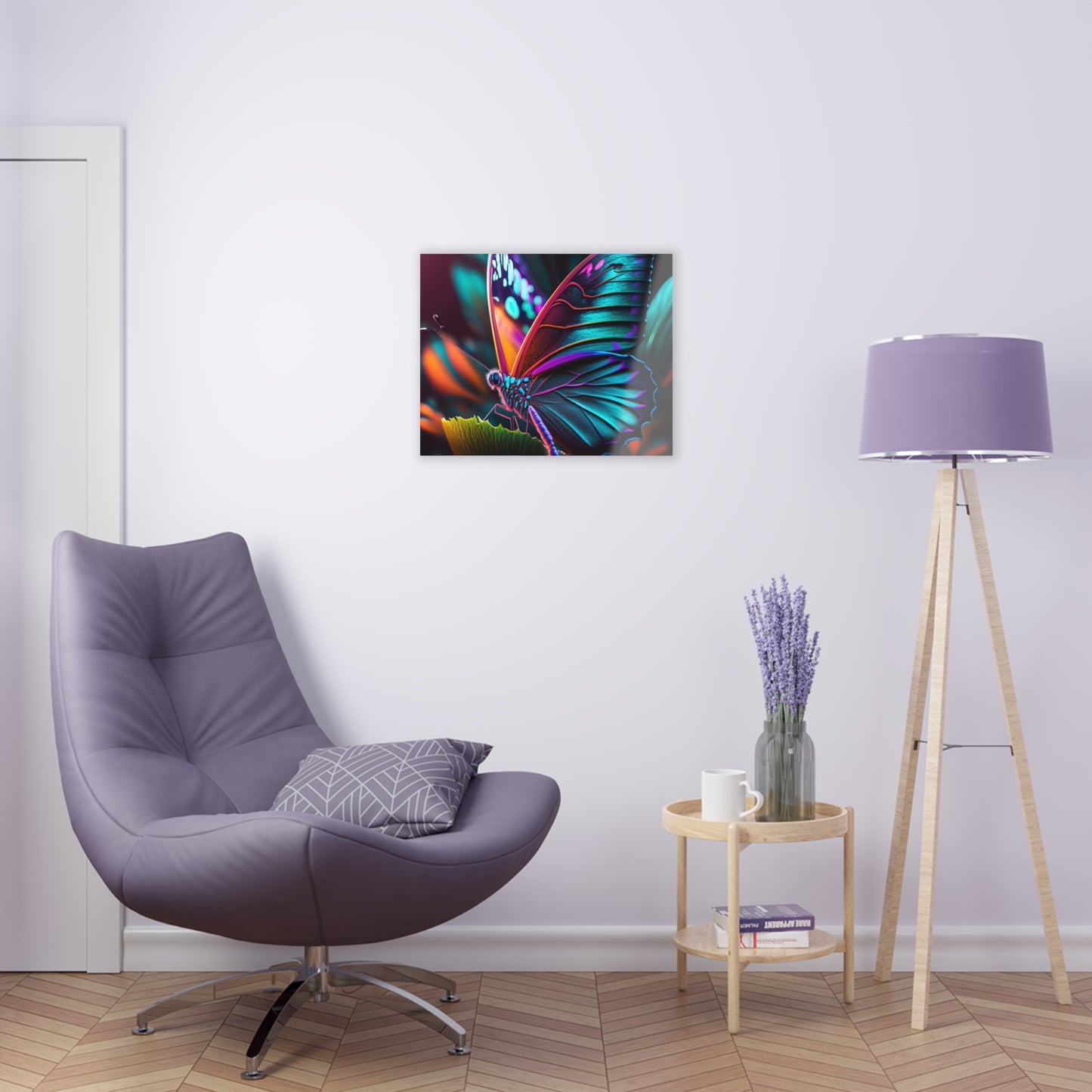 Acrylic Prints Neon Butterfly Macro 1