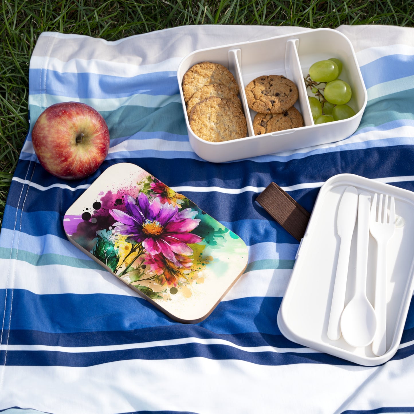 Bento Lunch Box Bright Spring Flowers 1