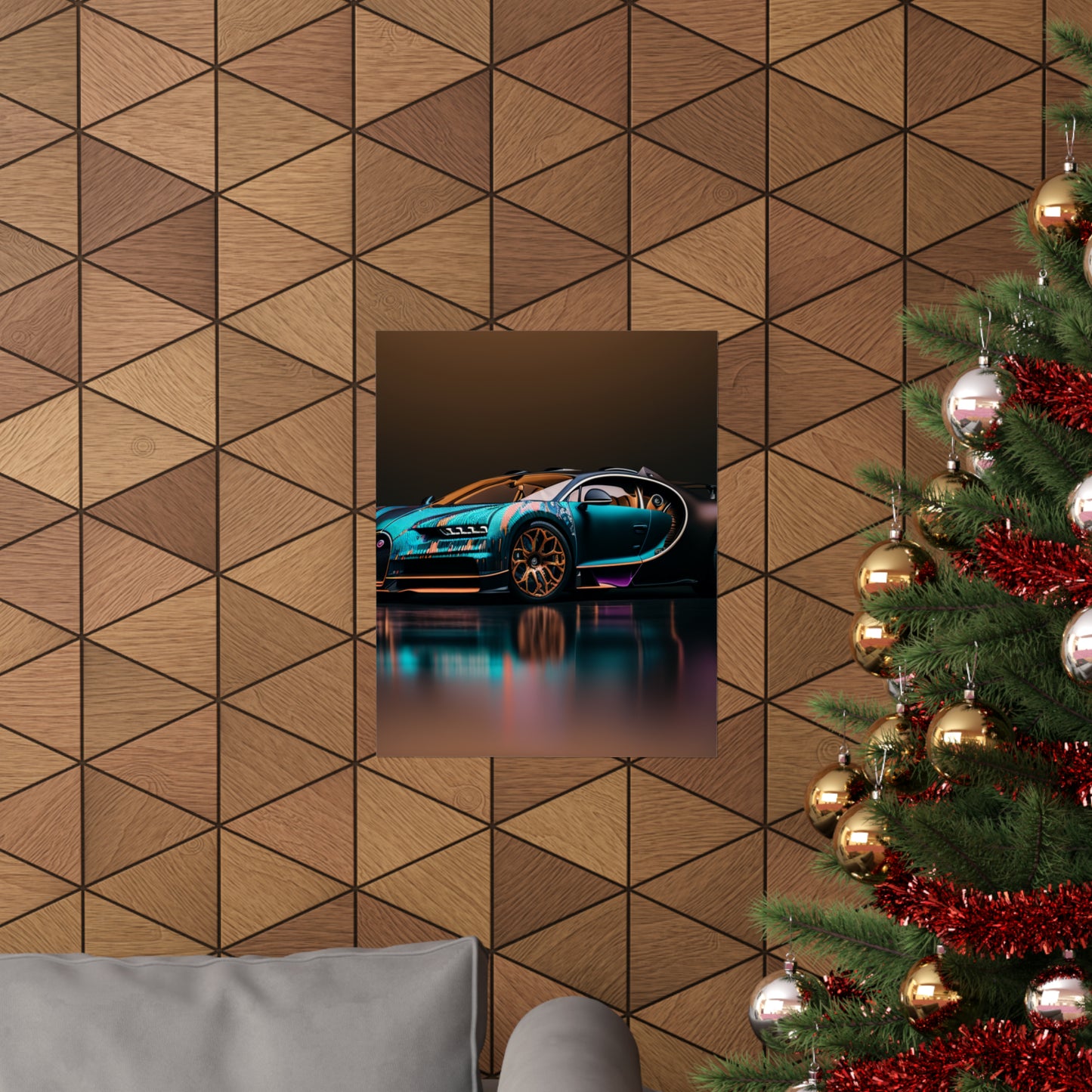 Premium Matte Vertical Posters Bugatti Blue 2