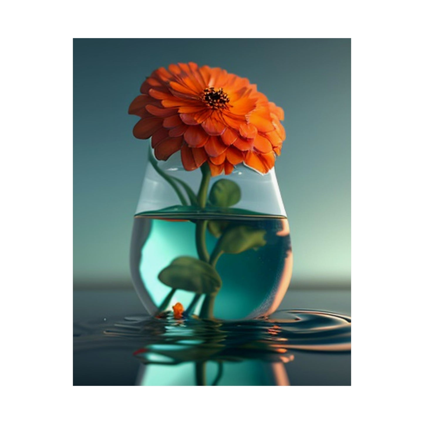 Premium Matte Vertical Posters Orange Zinnia 1