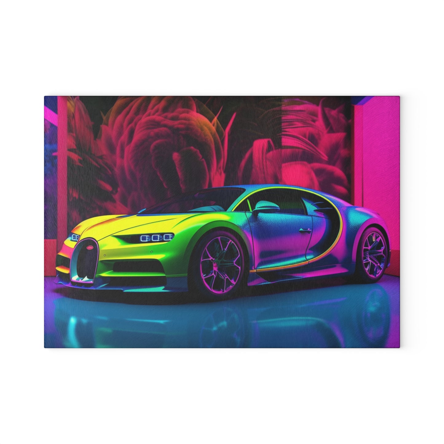 Glass Cutting Board Florescent Bugatti Flair 1