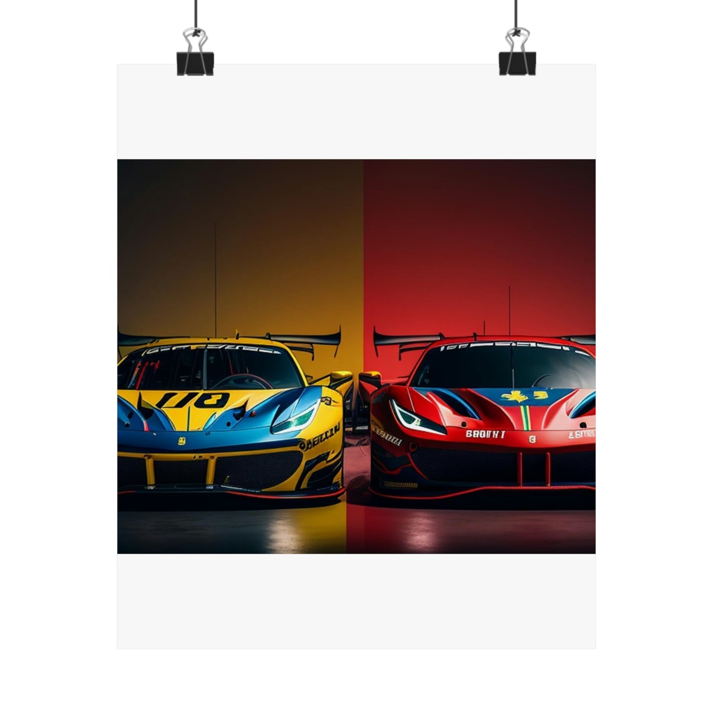 Premium Matte Vertical Posters Ferrari Red Blue 3