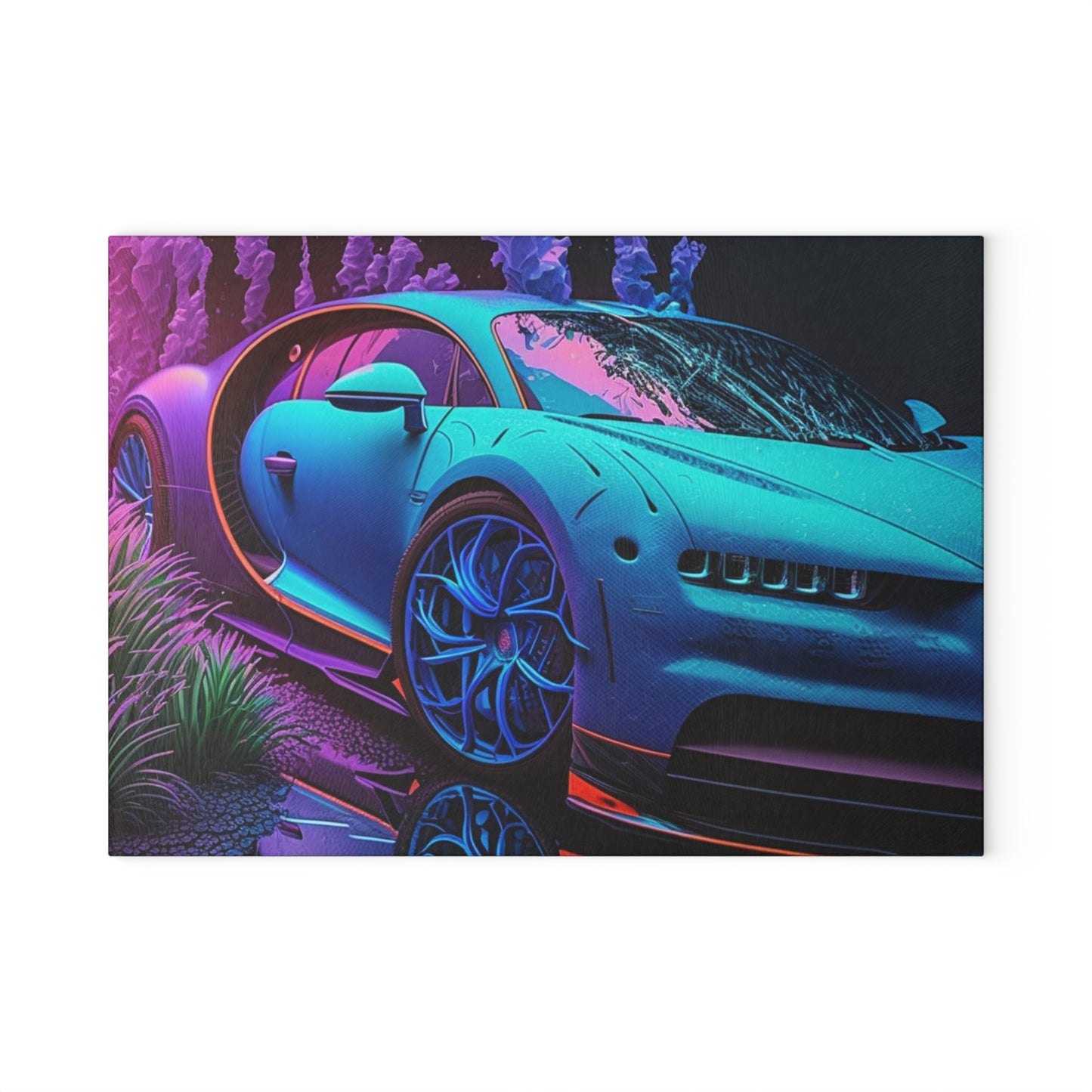 Glass Cutting Board Bugatti Neon Chiron 2