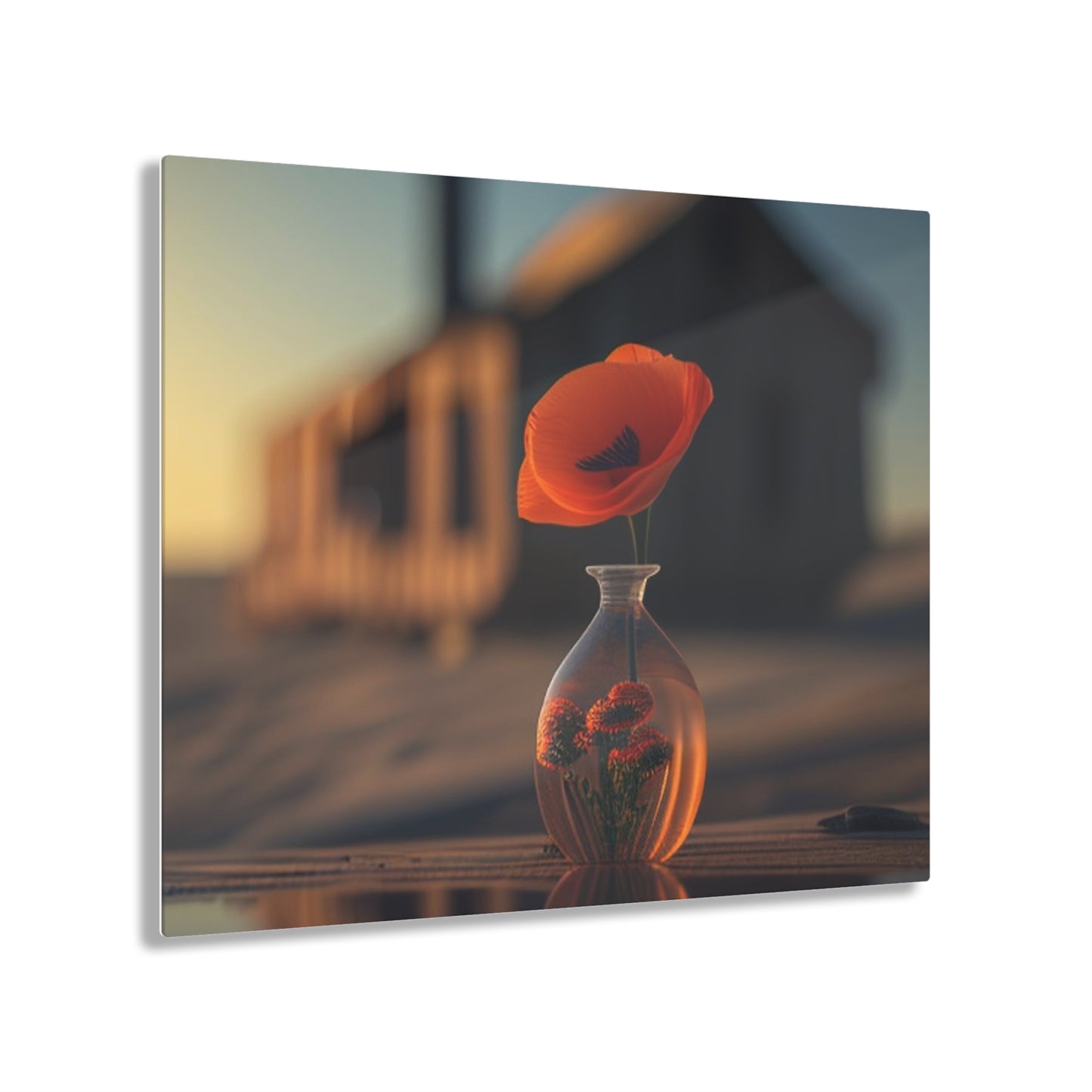 Acrylic Prints Orange Poppy in a Vase 3