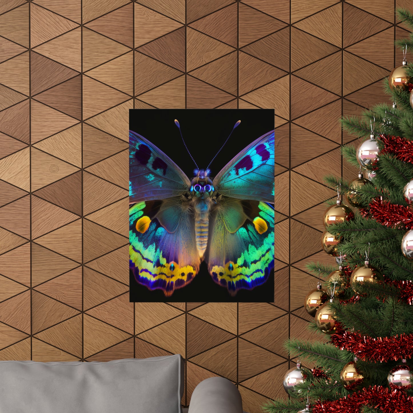 Premium Matte Vertical Posters Neon Hue Butterfly 4