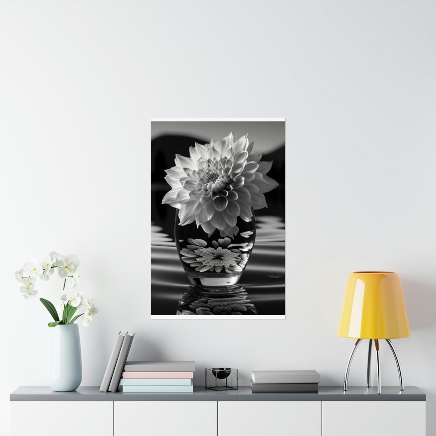 Premium Matte Vertical Posters White Dahlia 4