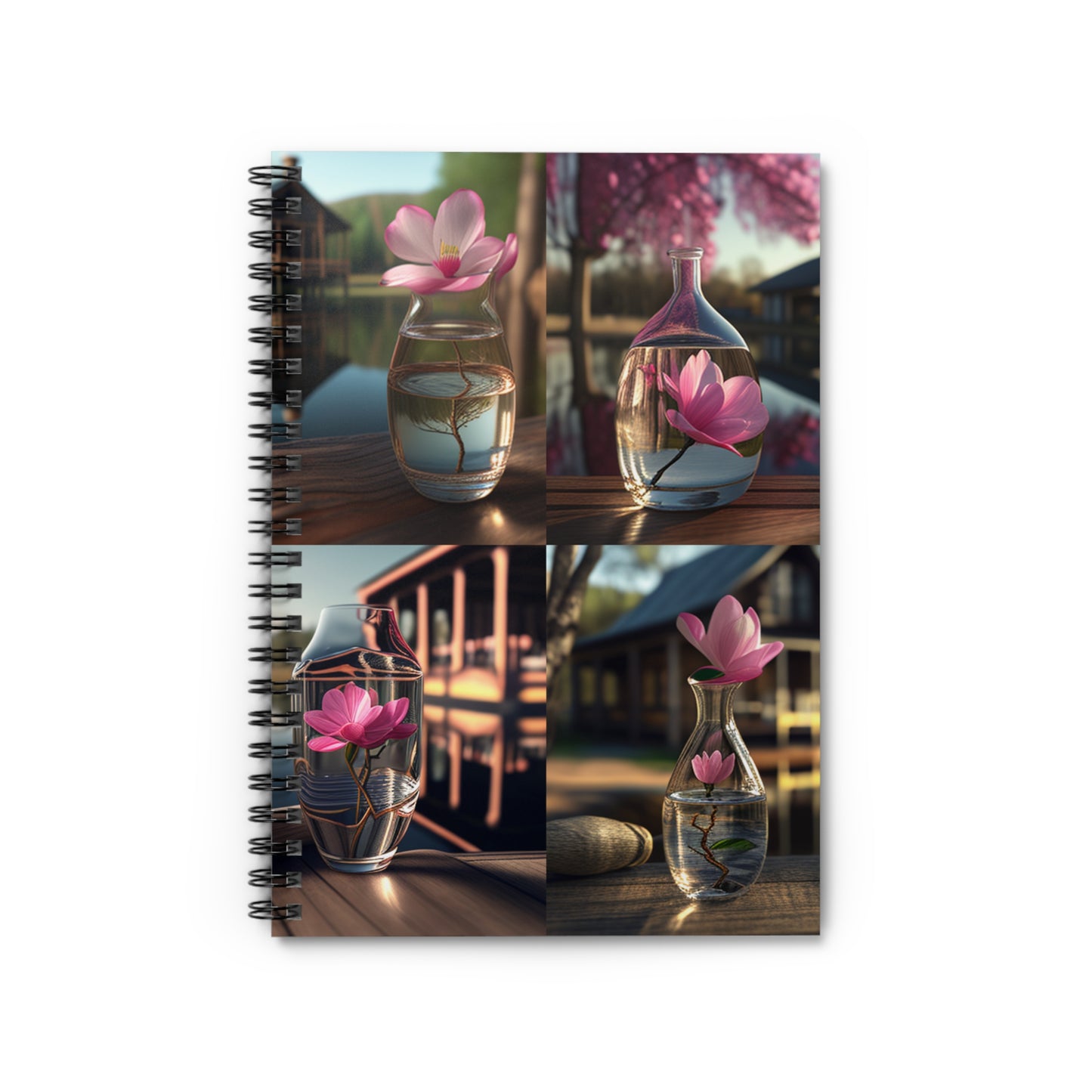 Spiral Notebook - Ruled Line Magnolia in a Glass vase 5