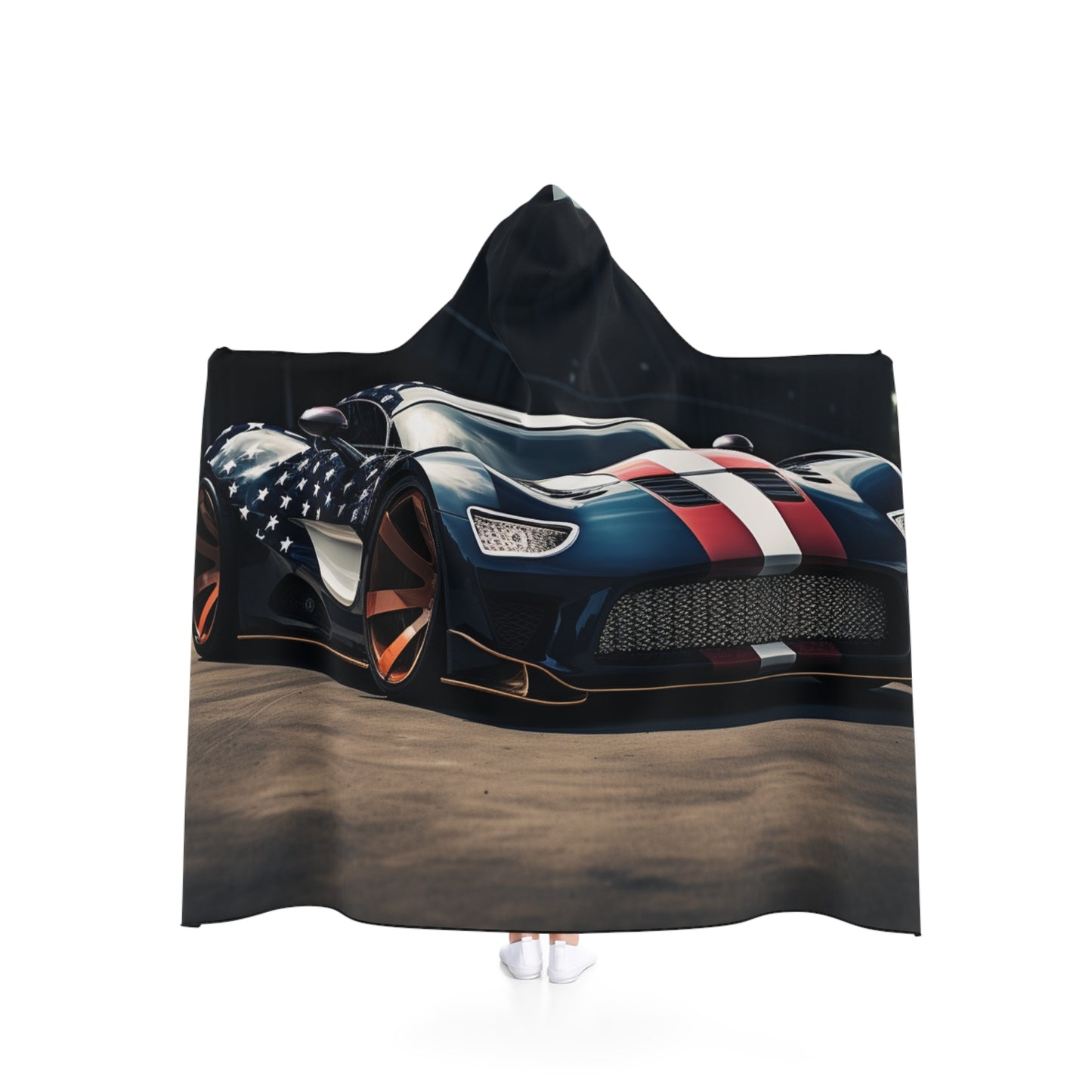 Hooded Blanket Bugatti Flag American 2