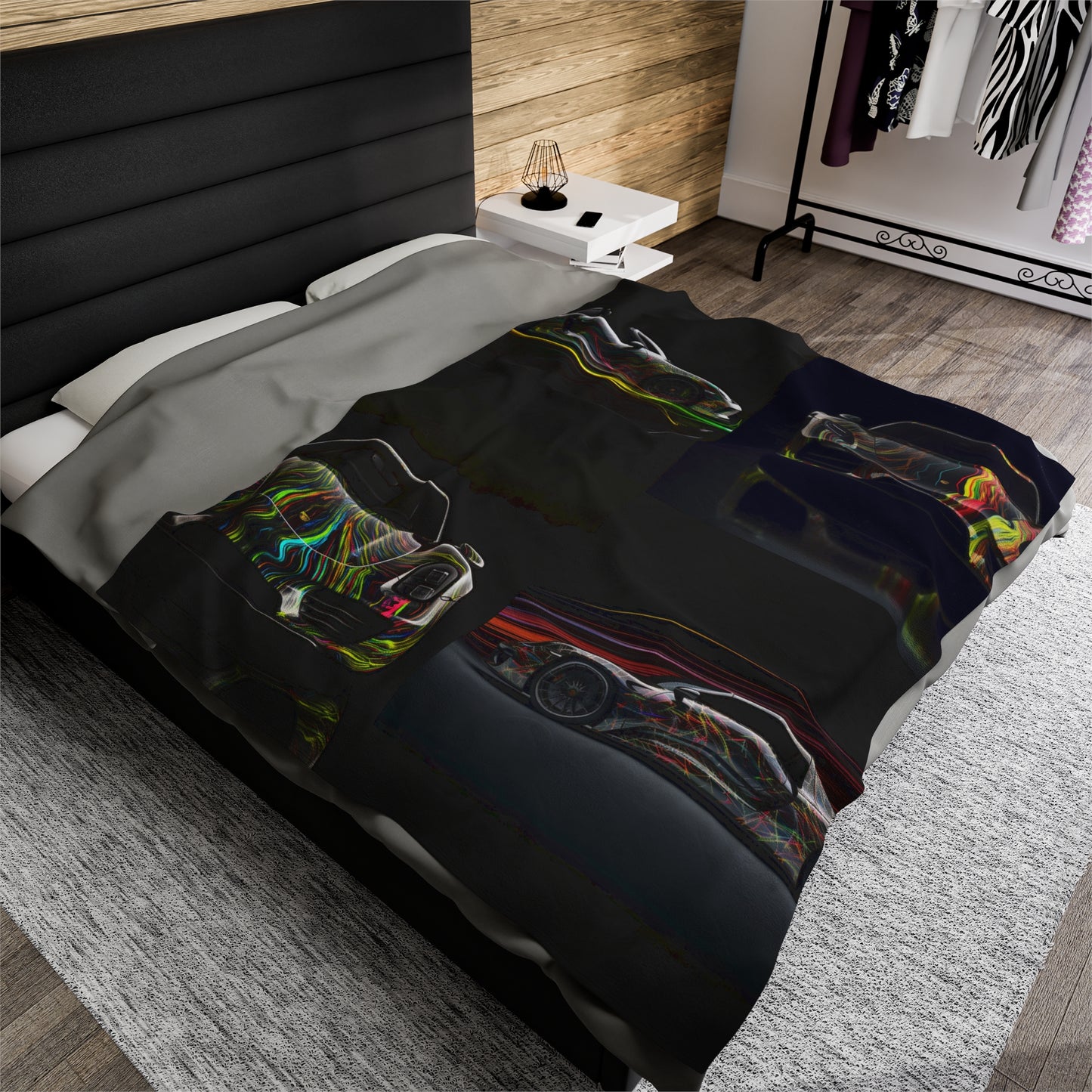 Velveteen Plush Blanket Porsche Line 5