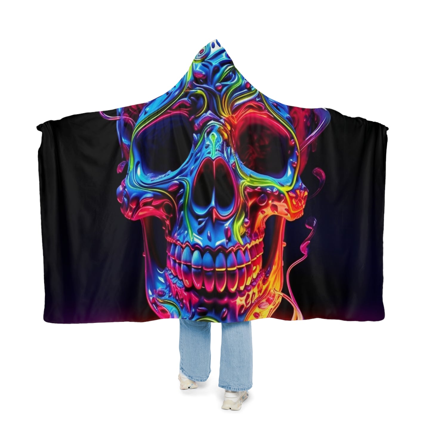 Snuggle Hooded Blanket Macro Skull Color 3