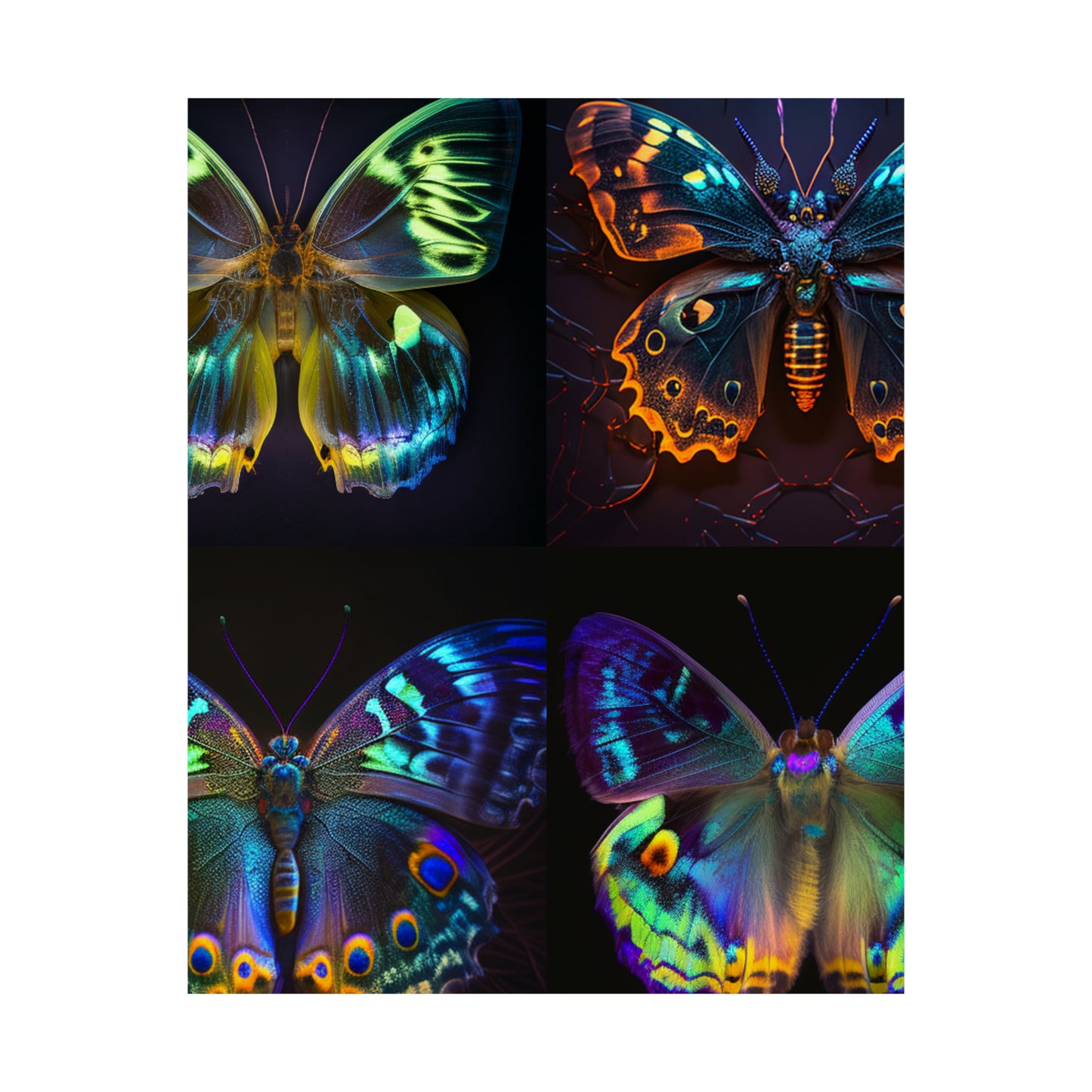 Premium Matte Vertical Posters Neon Hue Butterfly 5