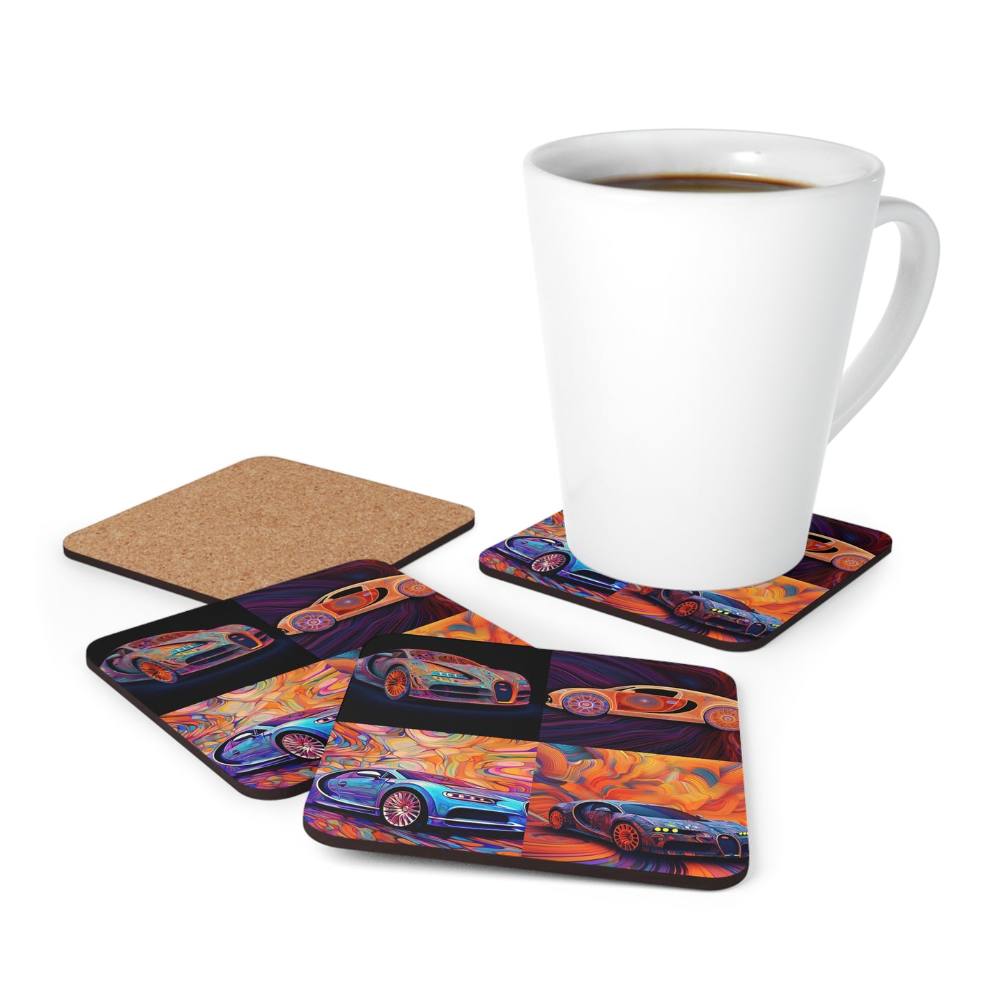 Corkwood Coaster Set Bugatti Abstract Concept 5