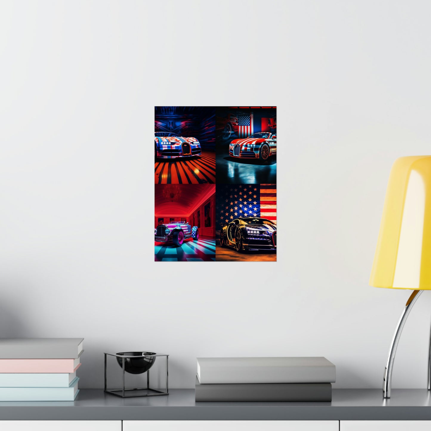 Premium Matte Vertical Posters Macro Bugatti American Flag 5