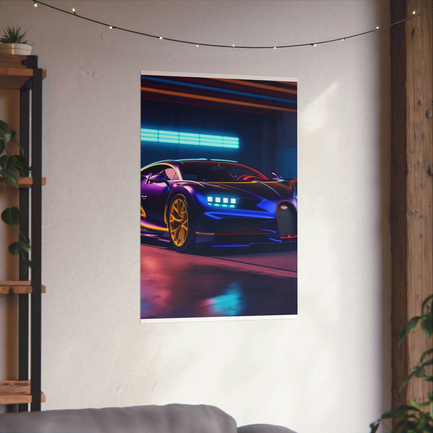 Premium Matte Vertical Posters Hyper Bugatti Neon Chiron 4