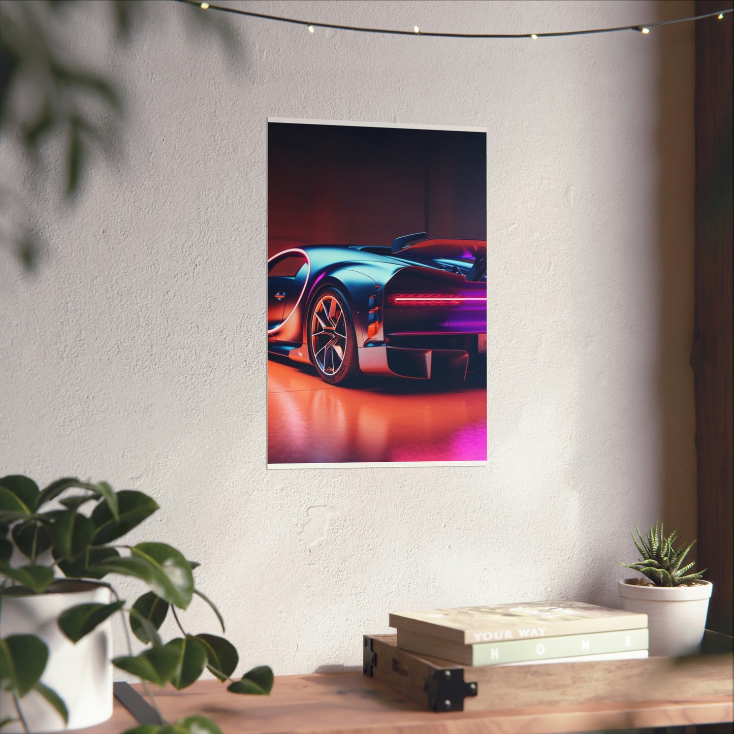 Premium Matte Vertical Posters Hyper Bugatti Neon Chiron 2