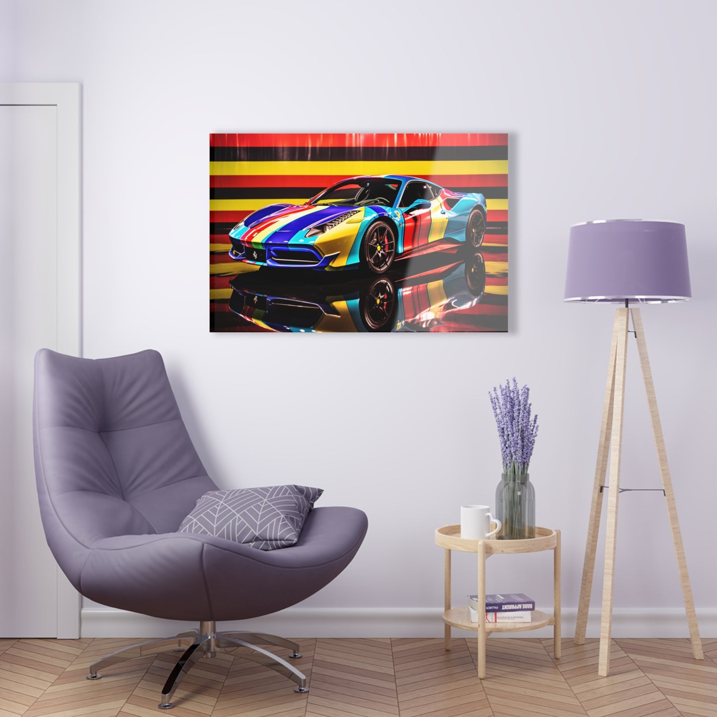 Acrylic Prints Hyper Colorfull Ferrari 2