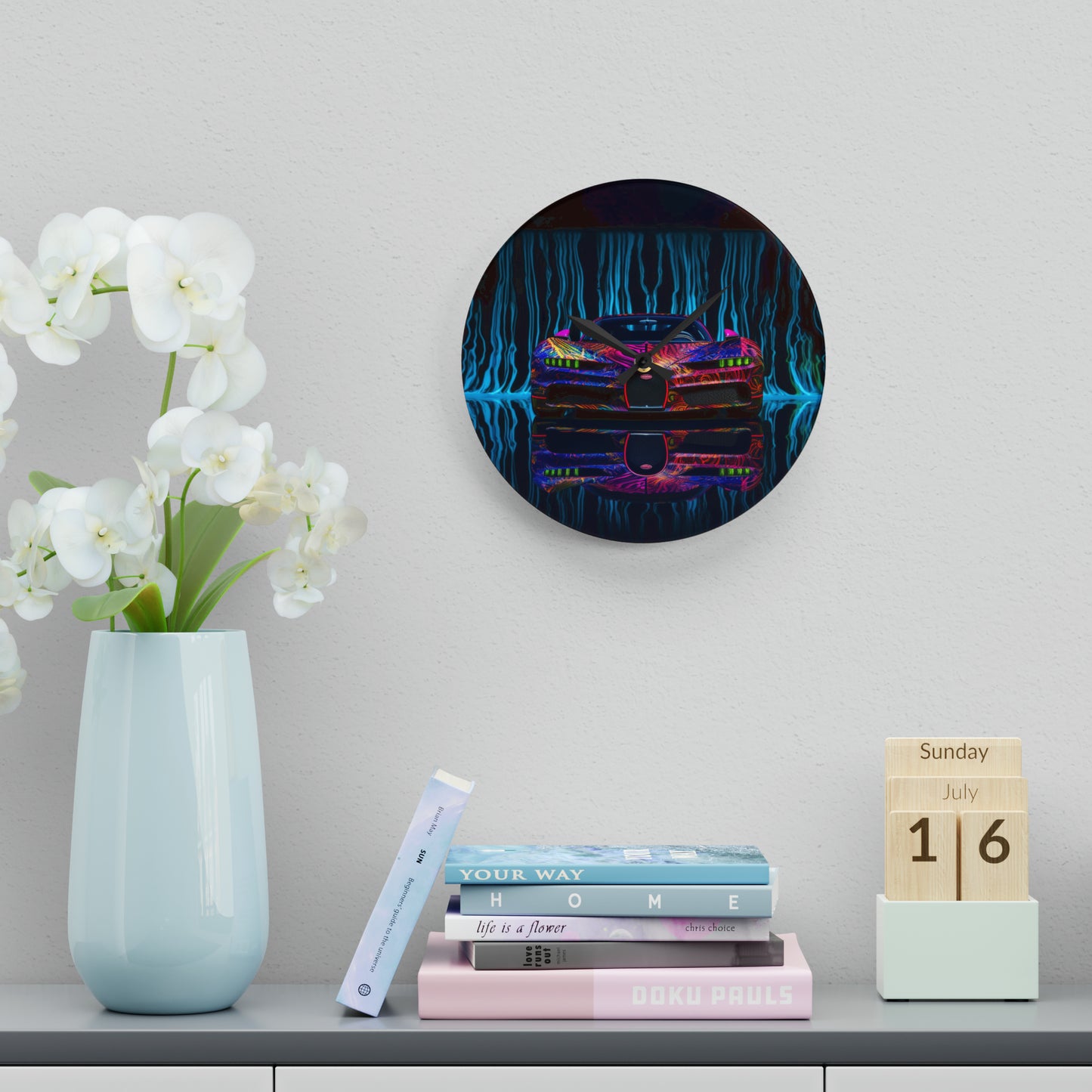 Acrylic Wall Clock Bugatti Water 3