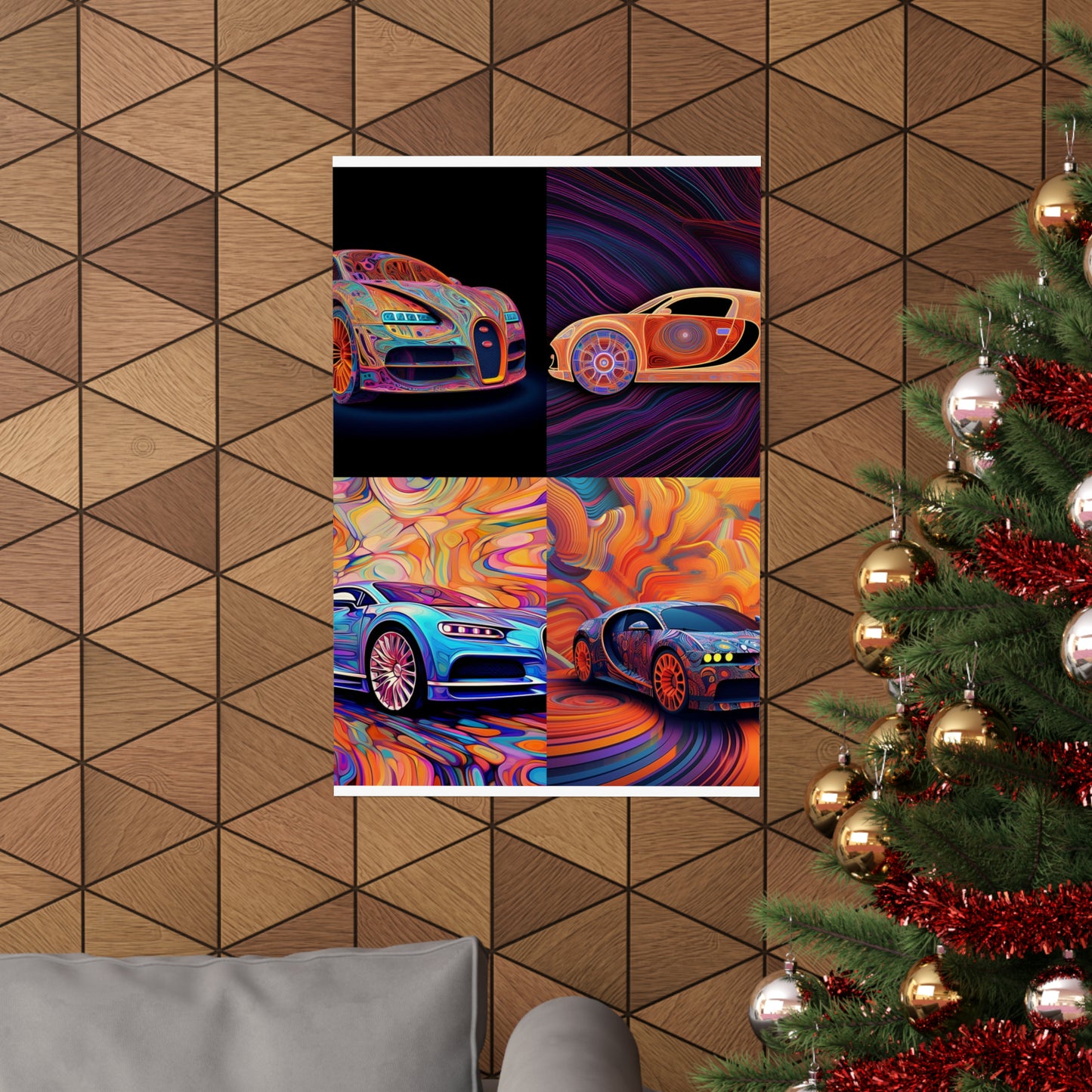 Premium Matte Vertical Posters Bugatti Abstract Concept 5