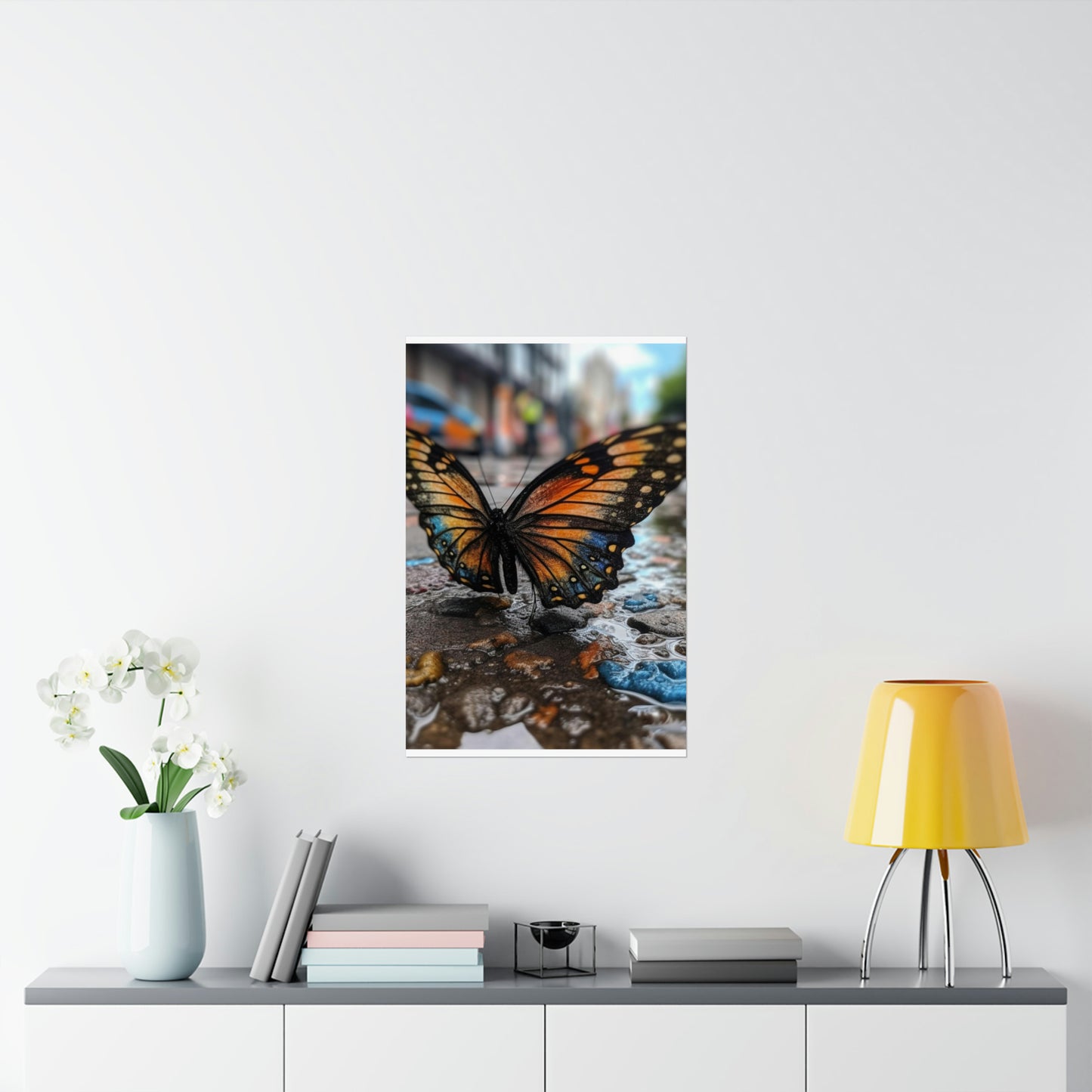 Premium Matte Vertical Posters Water Butterfly Street 4