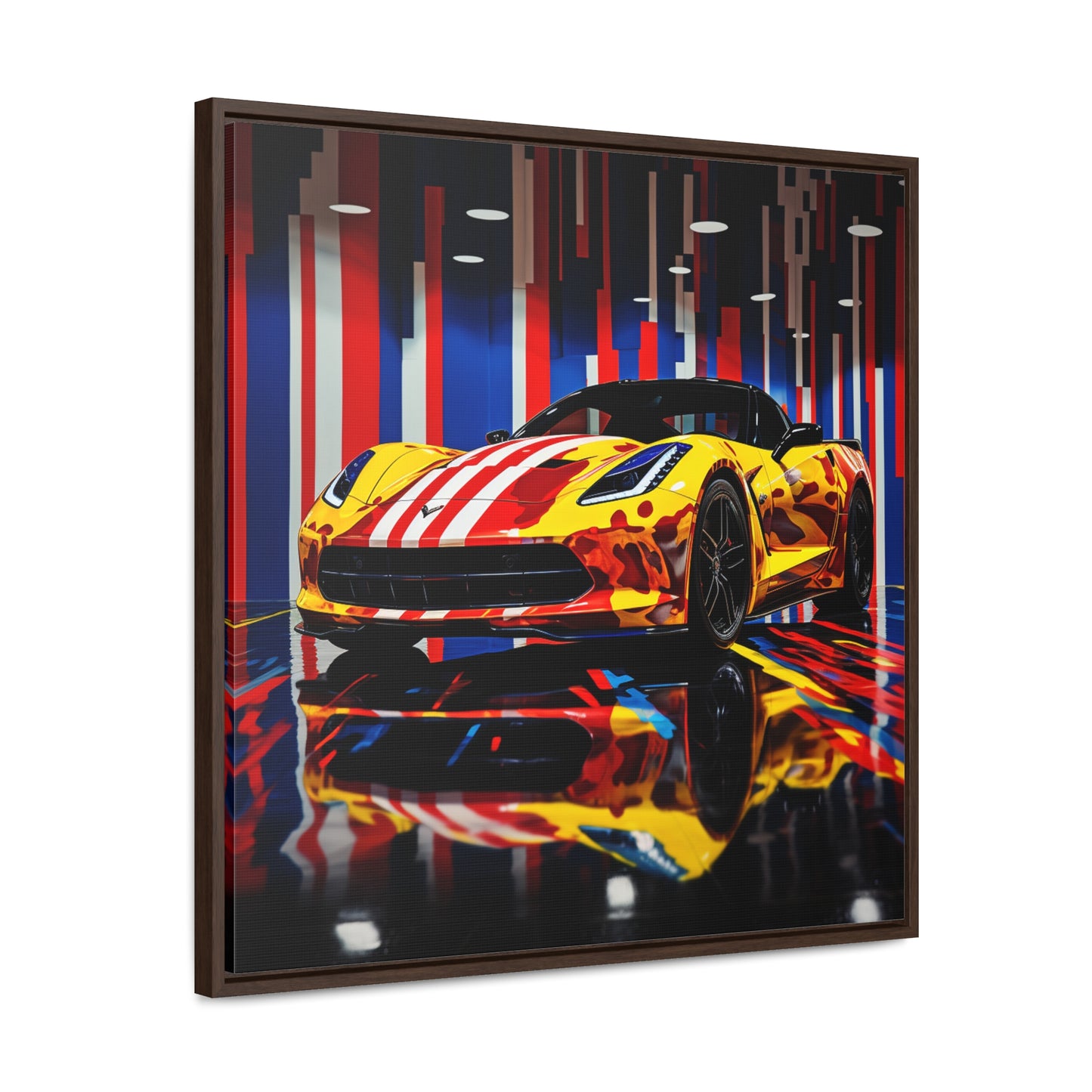 Gallery Canvas Wraps, Square Frame Macro Flag Ferrari 4