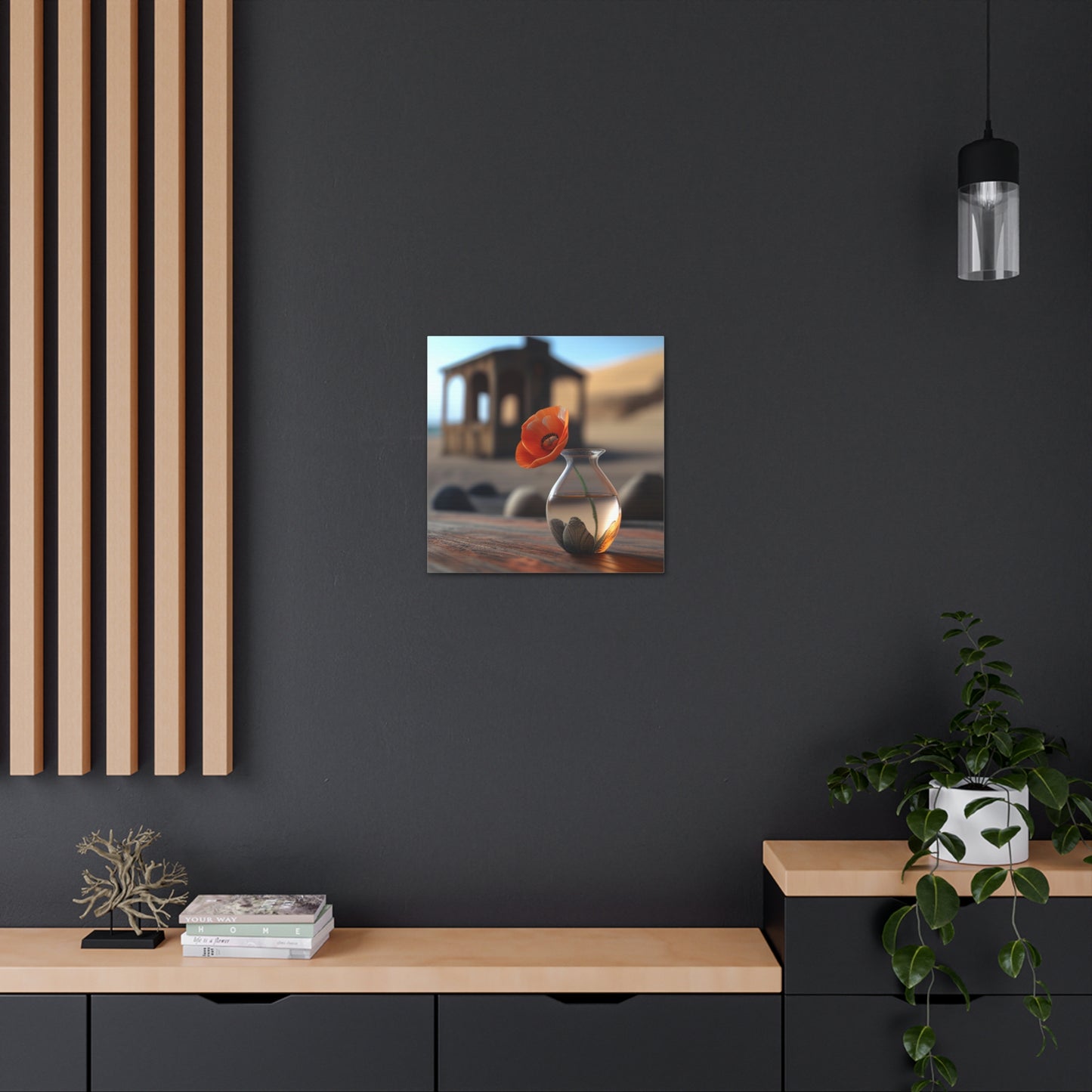 Canvas Gallery Wraps Poppy in a Glass Vase 1