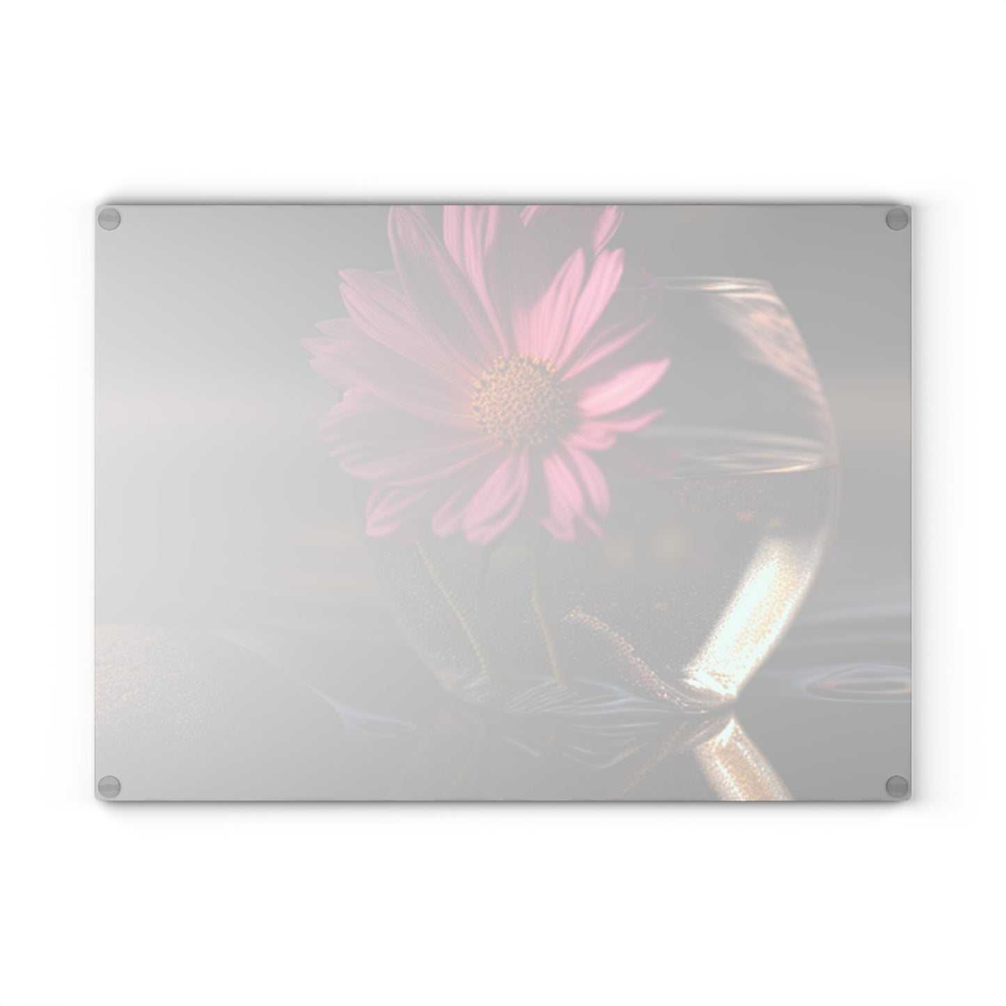 Glass Cutting Board Pink Daisy 4