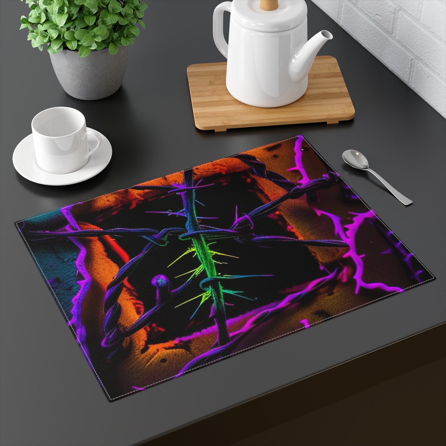 Placemat, 1pc Macro Neon Barbs 1