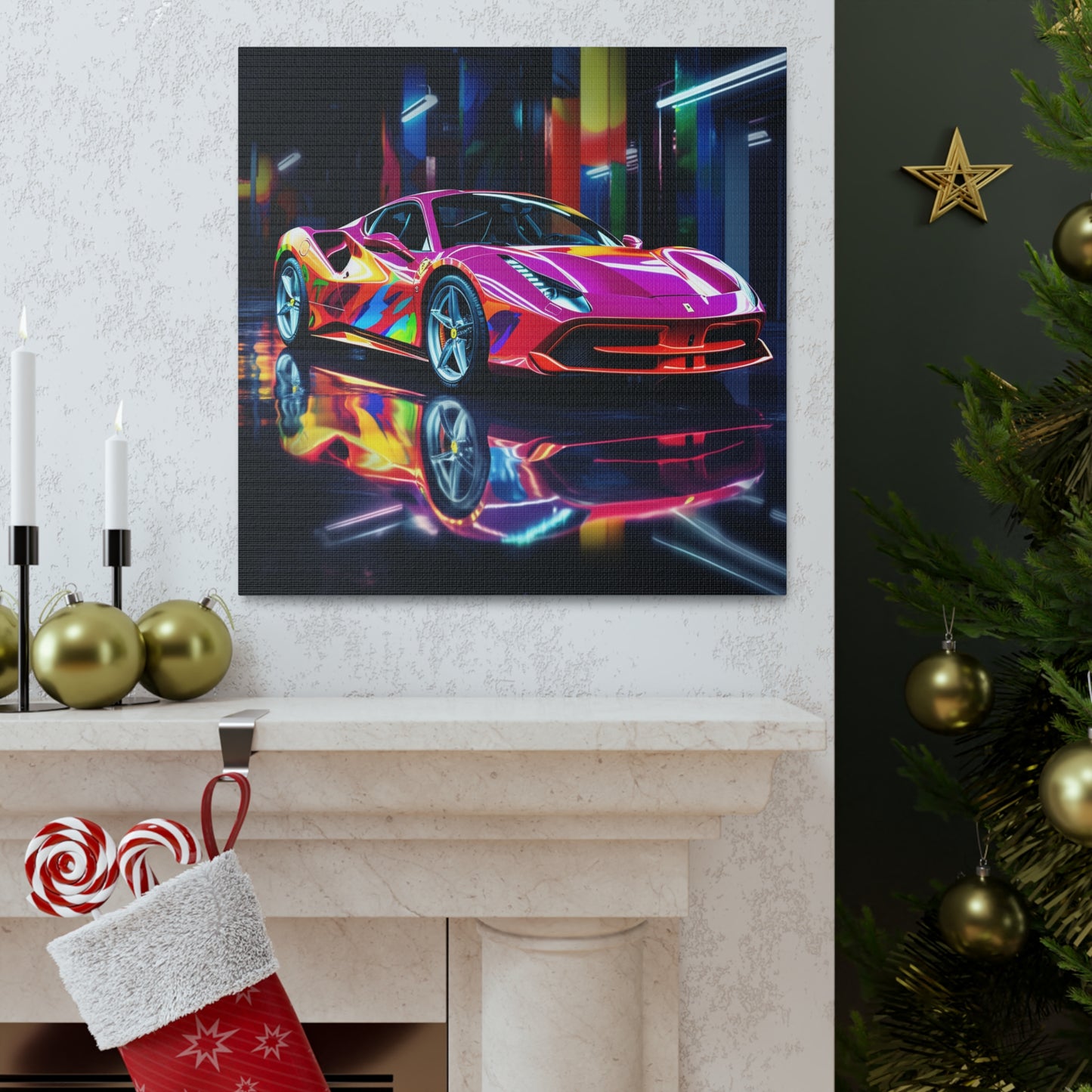 Canvas Gallery Wraps Pink Macro Ferrari 1