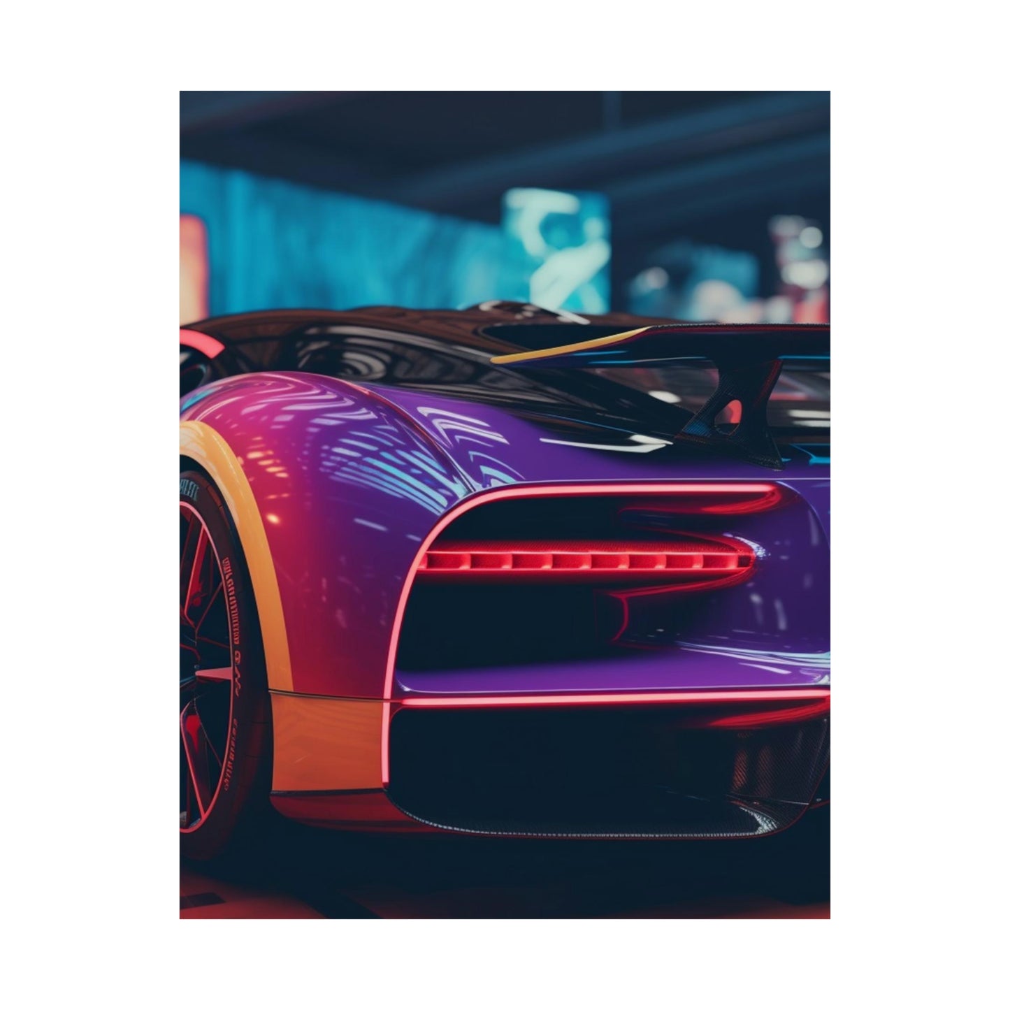 Premium Matte Vertical Posters Hyper Bugatti Neon Chiron 3