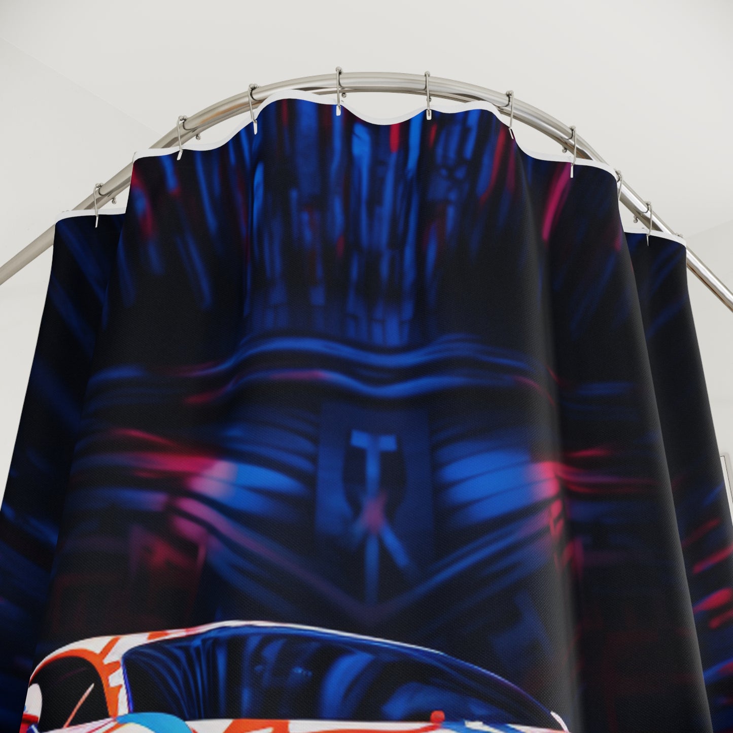 Polyester Shower Curtain Macro Bugatti American Flag 1