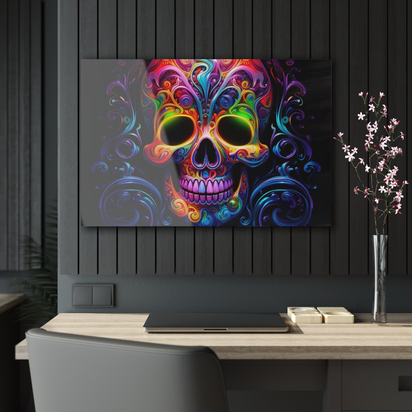 Acrylic Prints Macro Skull Color 2