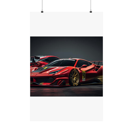 Premium Matte Vertical Posters Ferrari Red 3