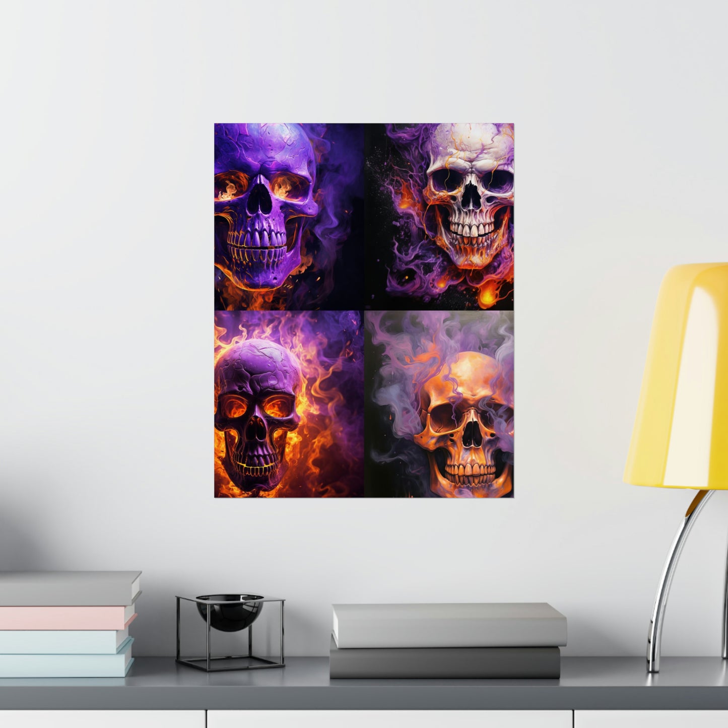 Premium Matte Vertical Posters Skull Flames 5