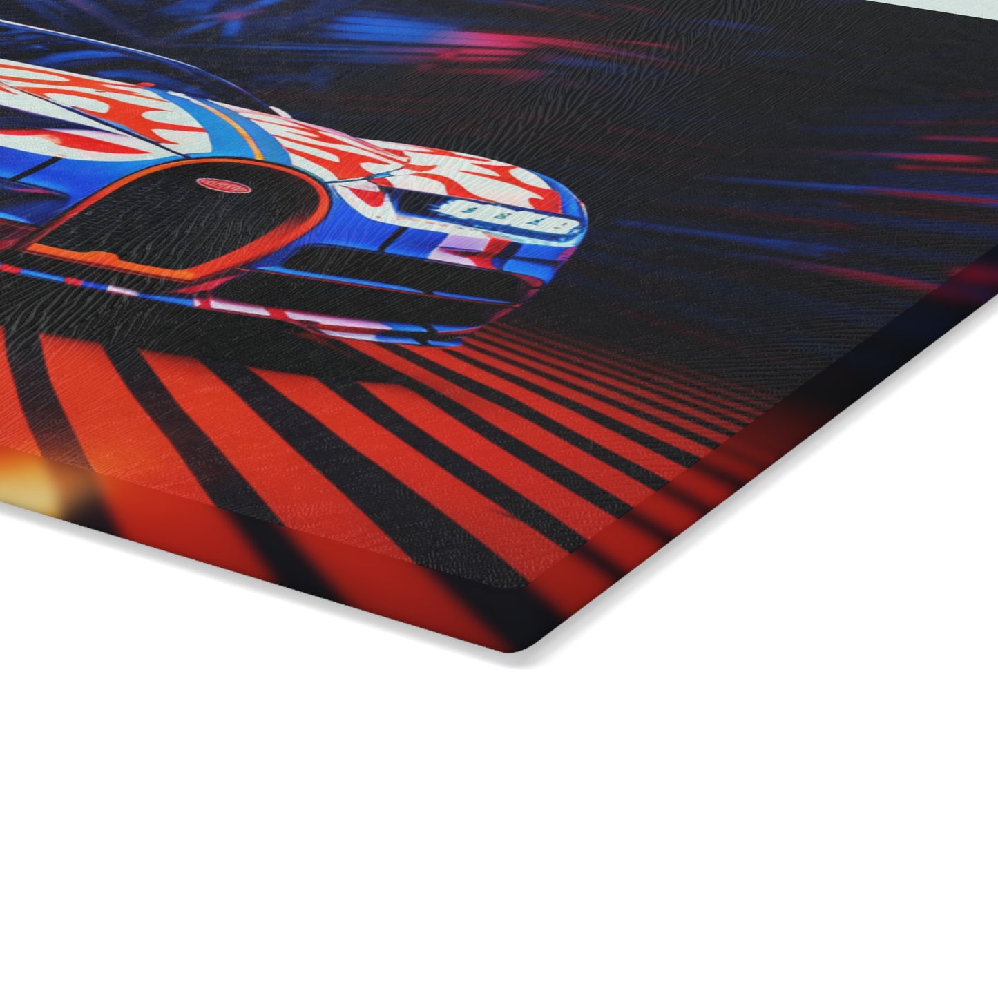 Glass Cutting Board Macro Bugatti American Flag 1