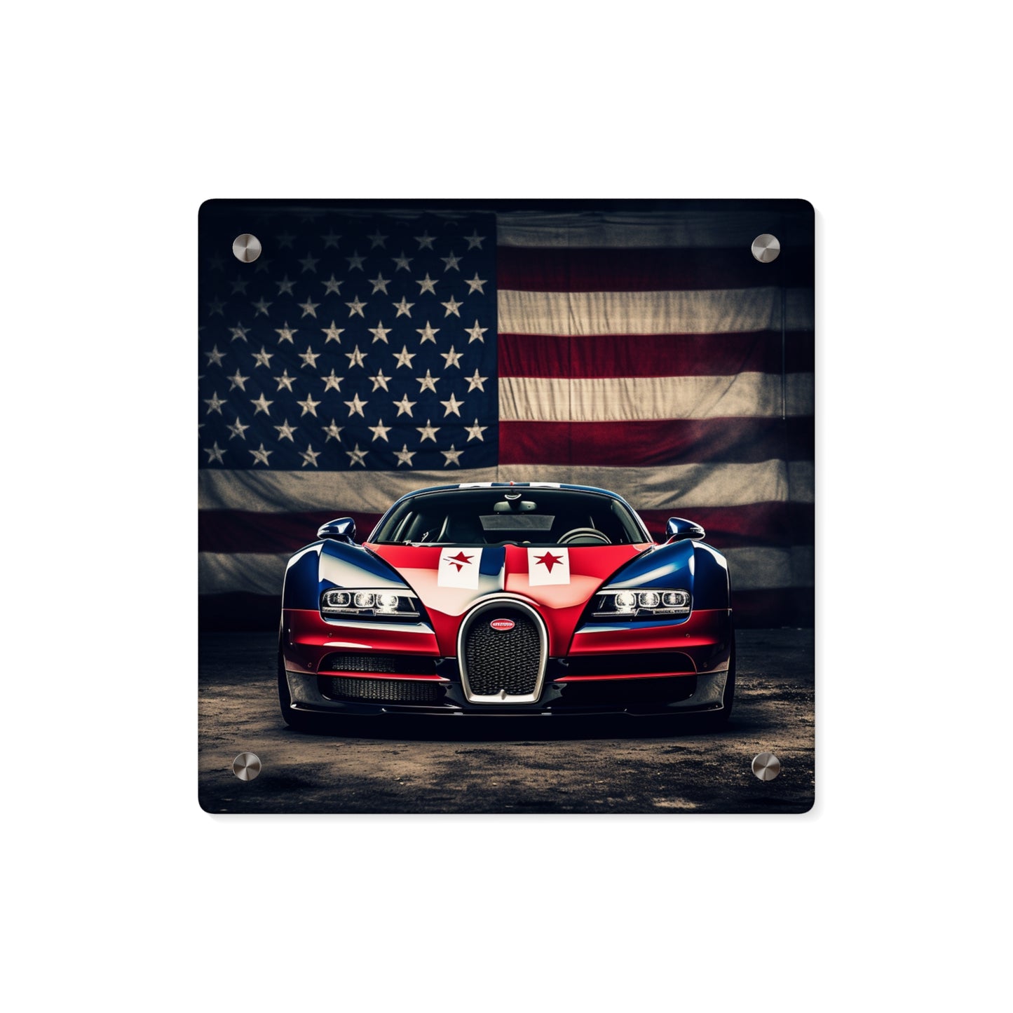 Acrylic Wall Art Panels Bugatti American Flag 3