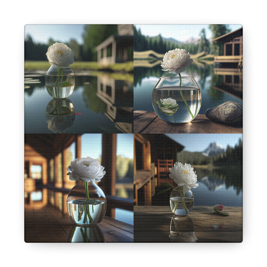 Canvas Gallery Wraps White Peony glass vase 5