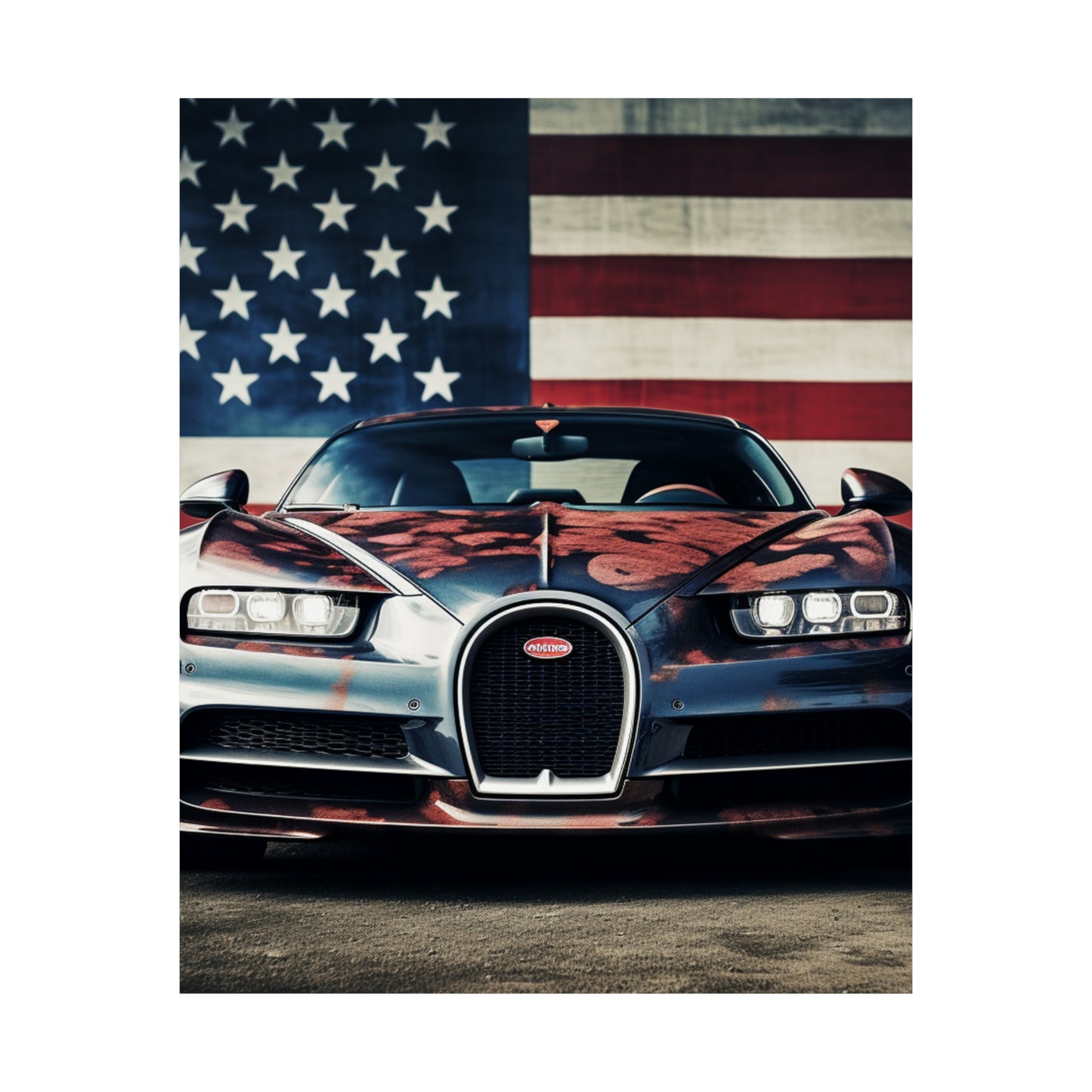 Premium Matte Vertical Posters Bugatti Flag 3