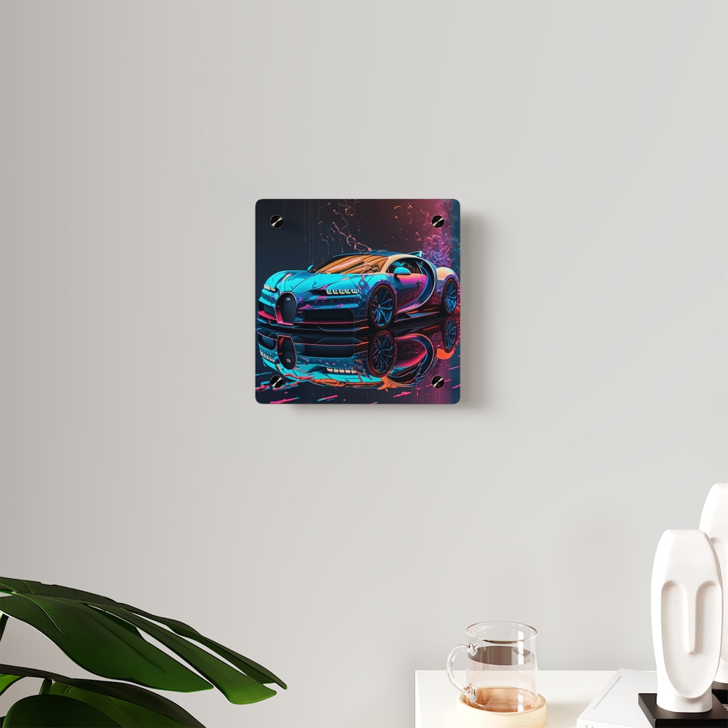 Acrylic Wall Art Panels Bugatti Neon Chiron 4