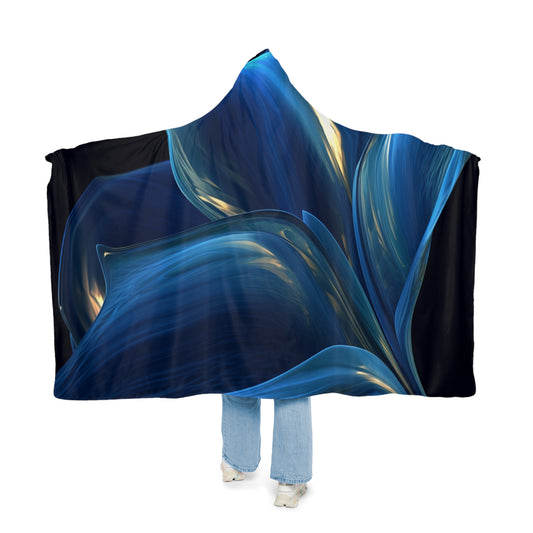 Snuggle Hooded Blanket Abstract Blue Tulip 1