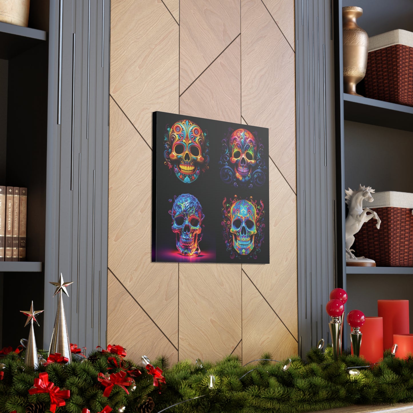 Canvas Gallery Wraps Macro Skull Color 5