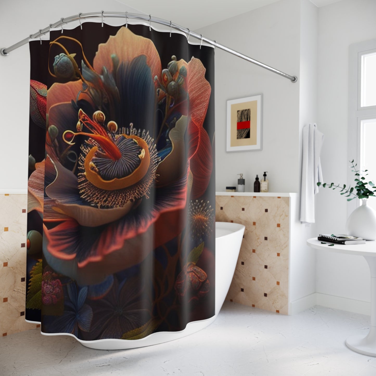 Polyester Shower Curtain Flower Arangment 3