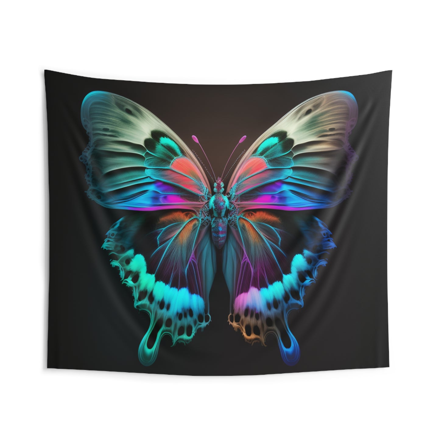 Indoor Wall Tapestries Raw Hyper Color Butterfly 2