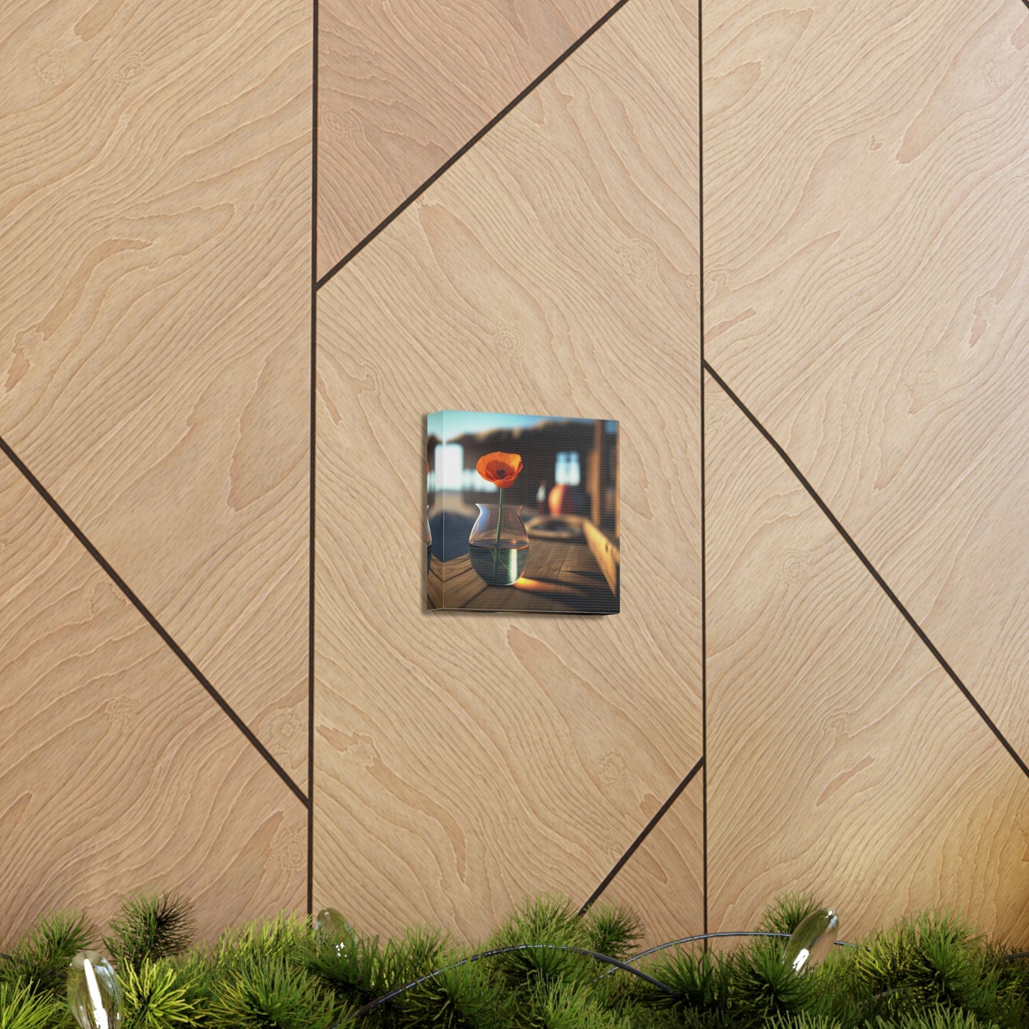Canvas Gallery Wraps Poppy in a Glass Vase 2