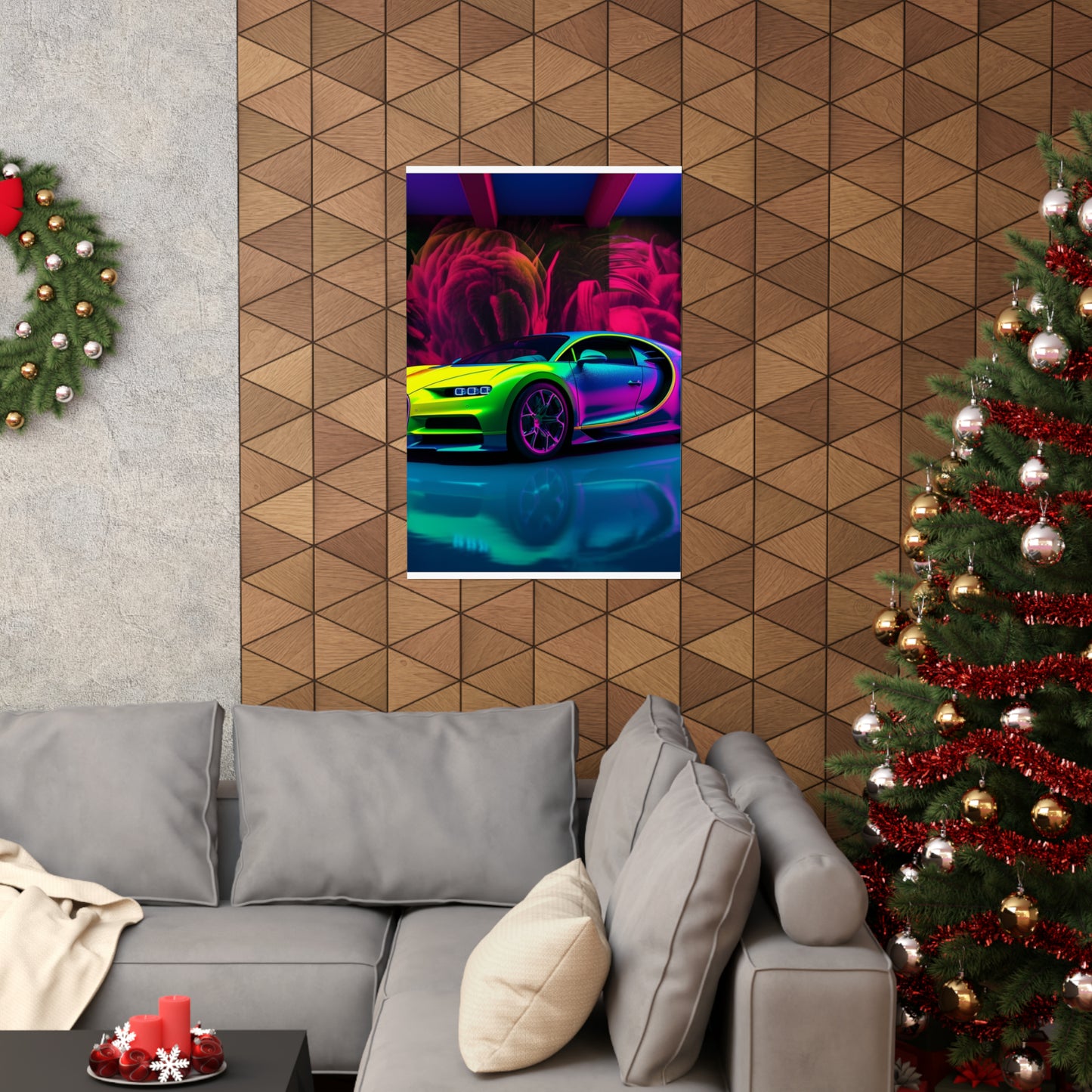 Premium Matte Vertical Posters Florescent Bugatti Flair 1