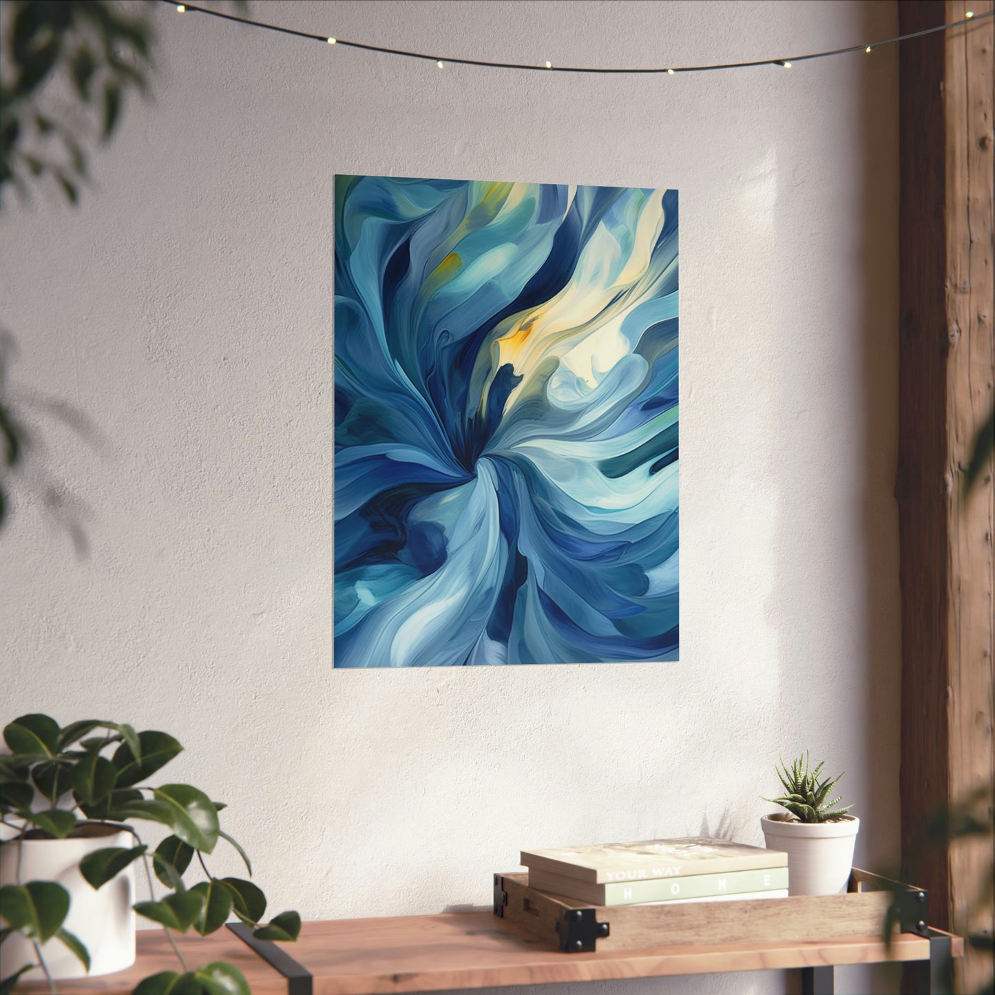 Premium Matte Vertical Posters Blue Tluip Abstract 4