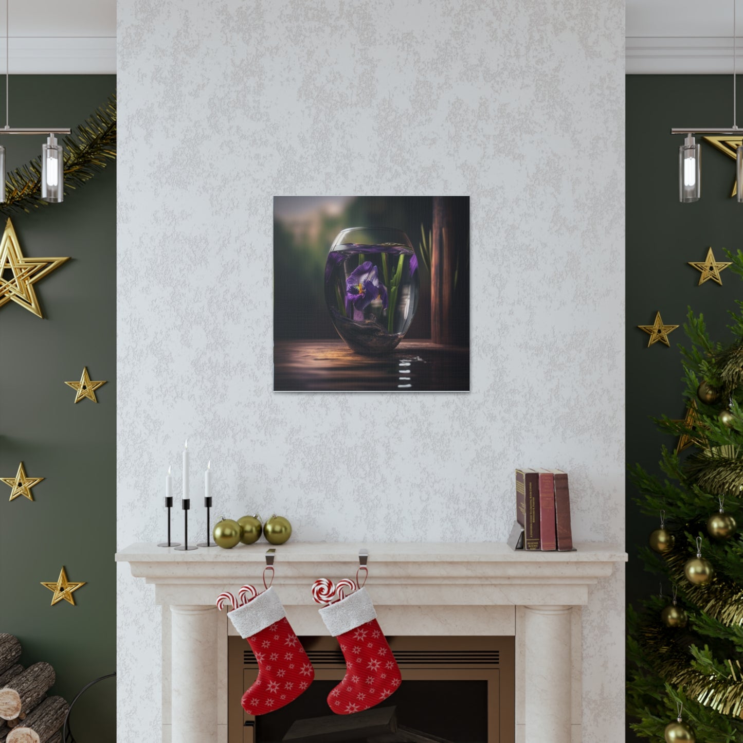 Canvas Gallery Wraps Purple Iris in a vase 4