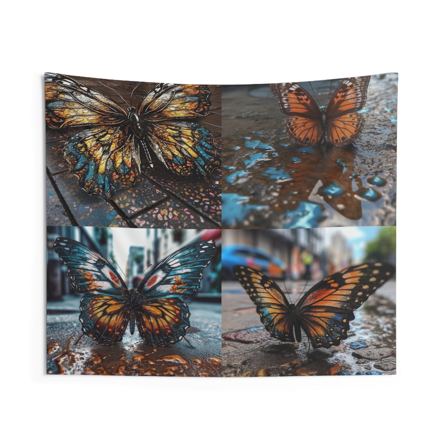 Indoor Wall Tapestries Water Butterfly Street 5