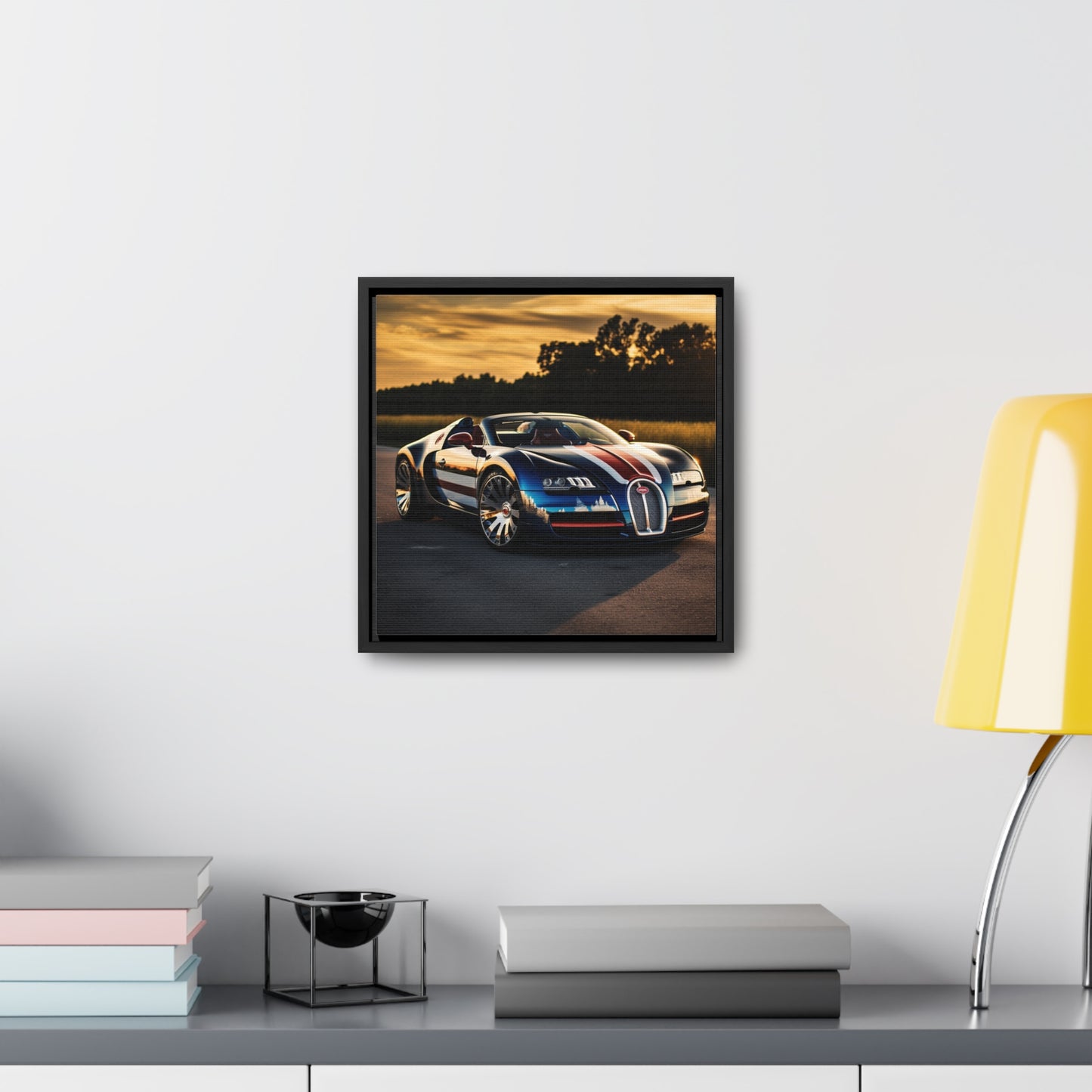 Gallery Canvas Wraps, Square Frame Bugatti Flag American 3