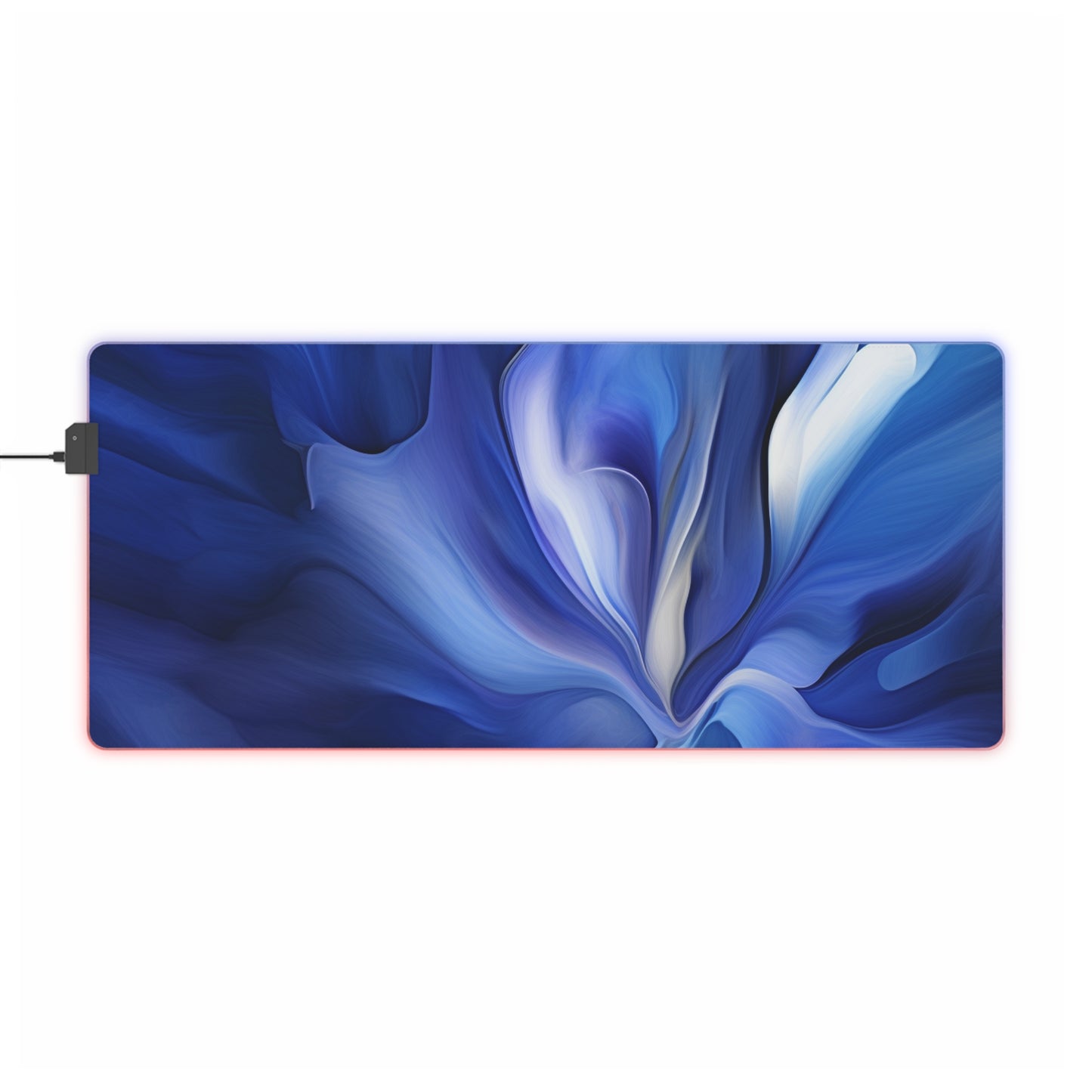 LED Gaming Mouse Pad Abstract Blue Tulip 3